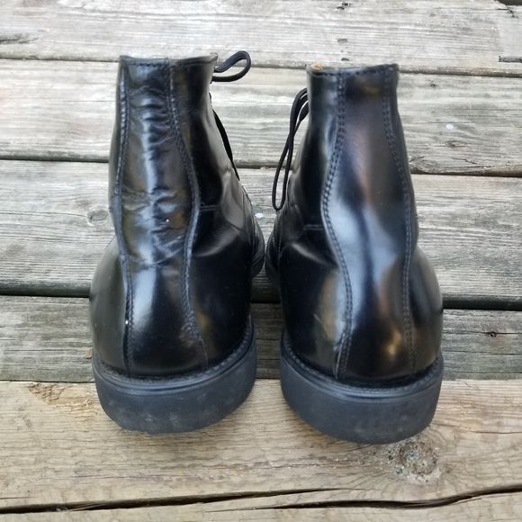 Vintage 70s Black Leather Military Marching Parade Drill Pt Dress Boots - Image 5