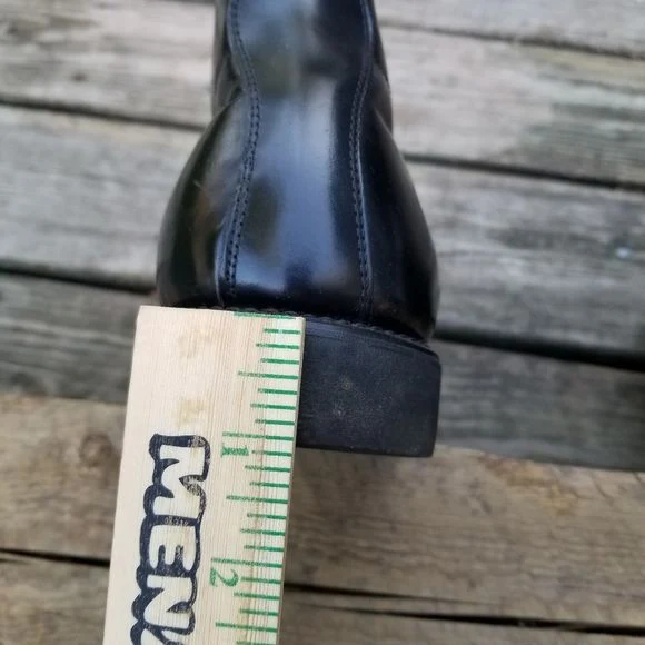 Vintage 70s Black Leather Military Marching Parade Drill Pt Dress Boots - Image 6