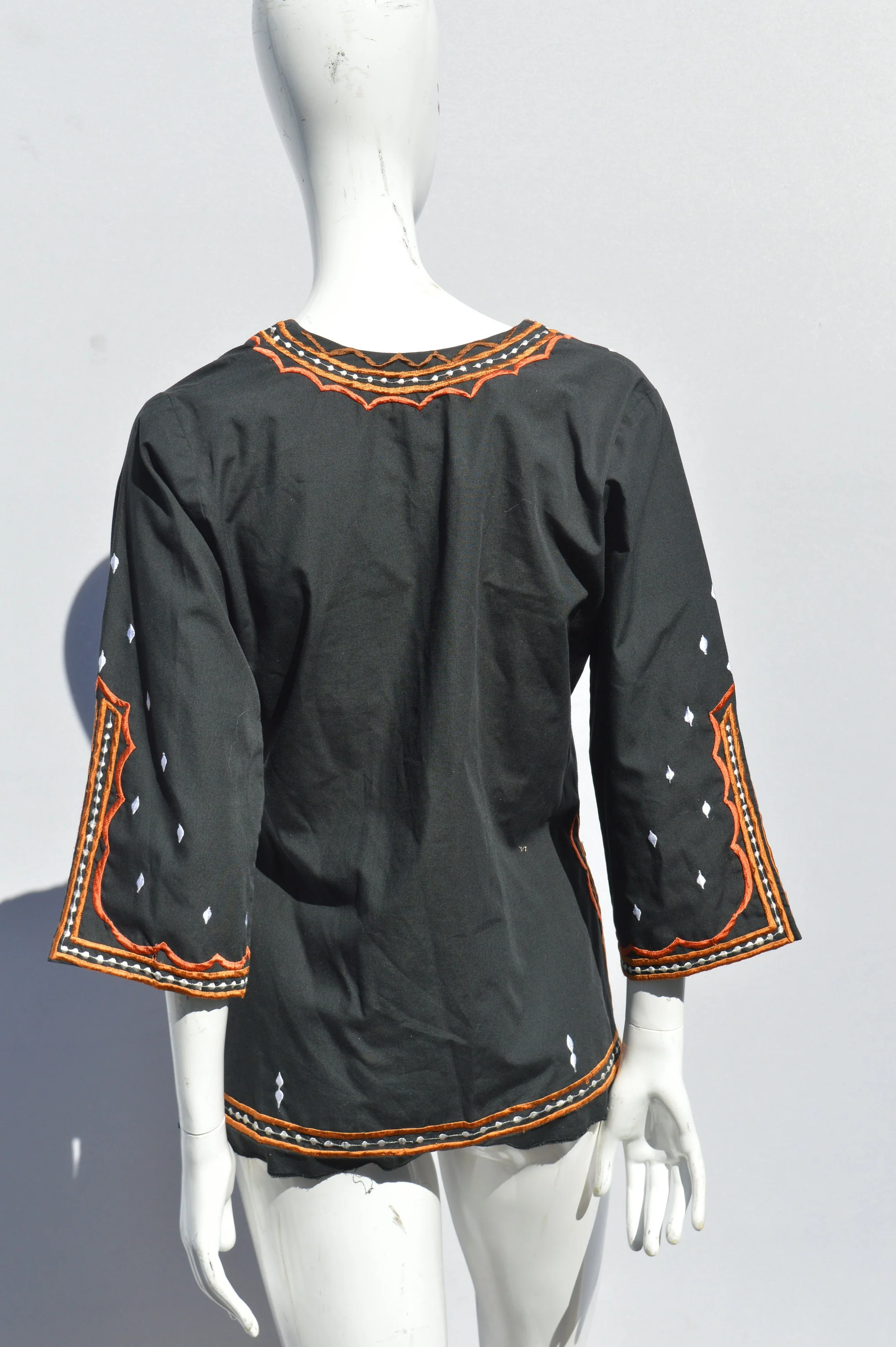 Vintage 70s Blouse Embroidered Owl Design Philippines Embroidery Philippines Blouse Size Small - Image 5