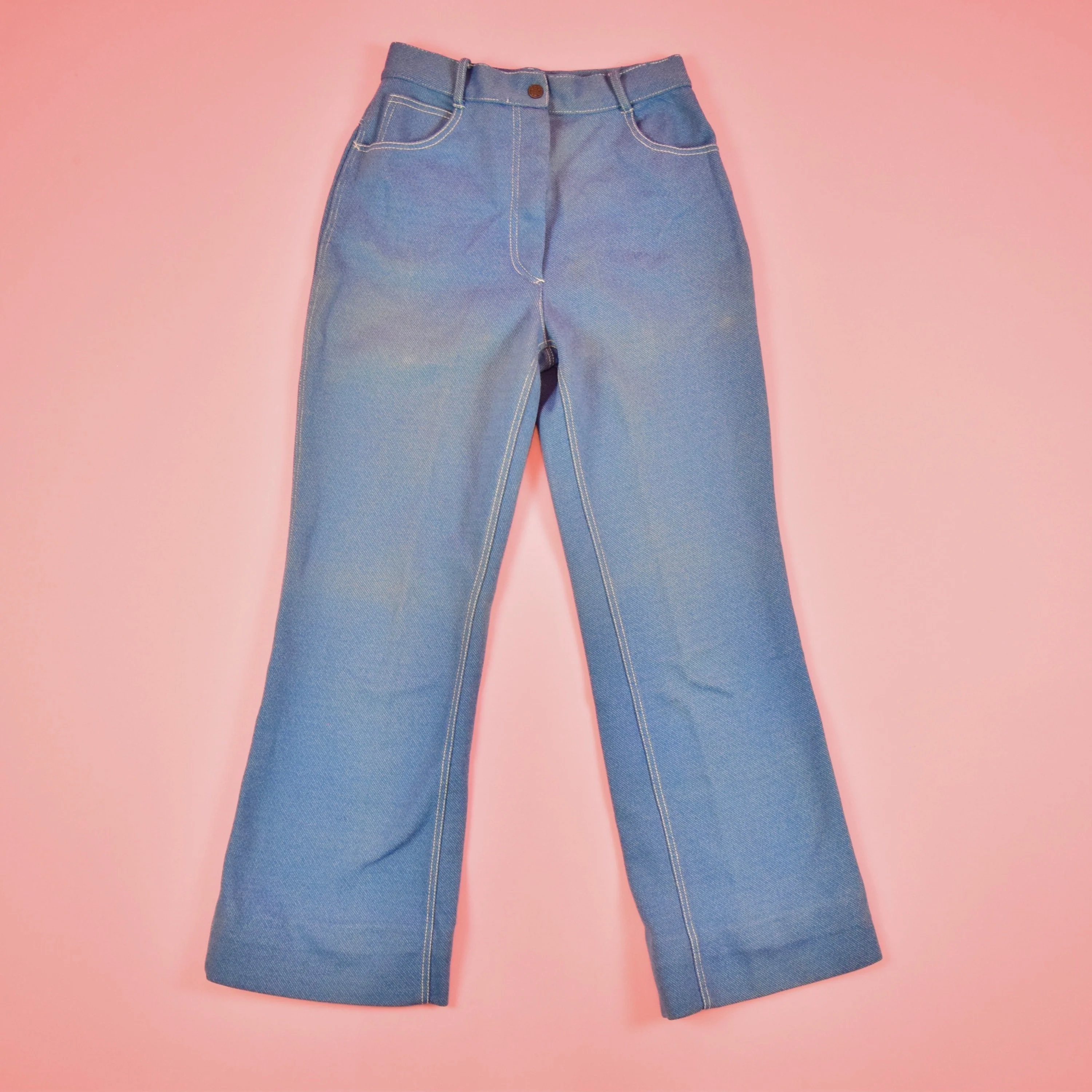 Vintage 70s Blue High Waisted Trousers by Sears - Image 5