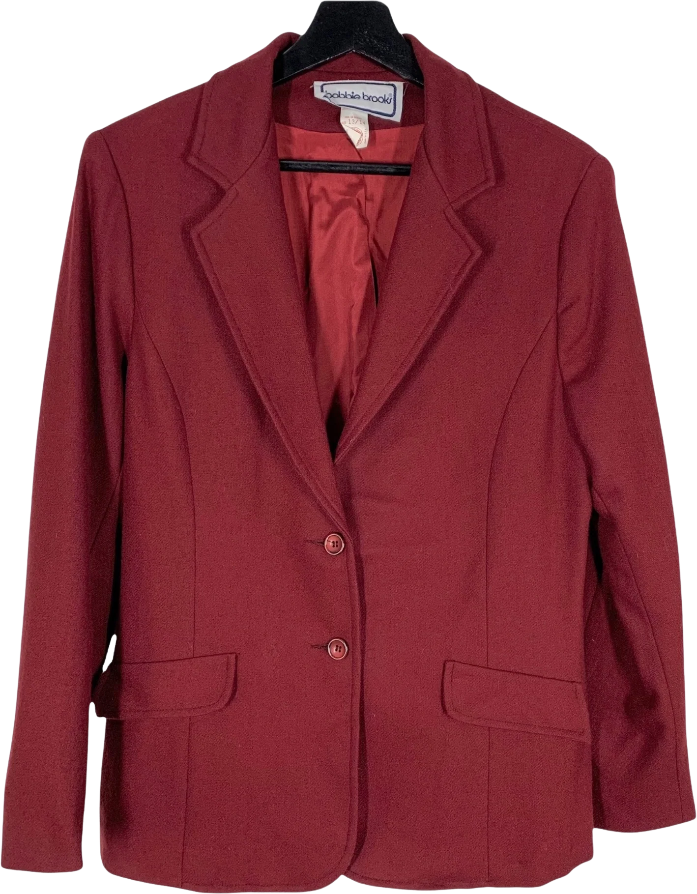 Vintage 70s Bobbie Brooks Red Wool Blend Blazer by Bobbie Brooks