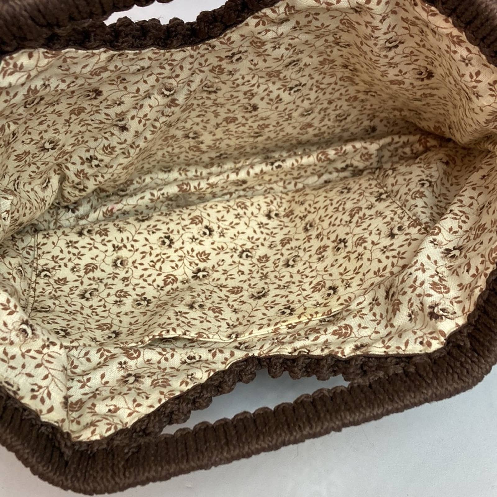 Vintage 70s Brown Beaded Macrame Knotted Clutch Purse - Image 4