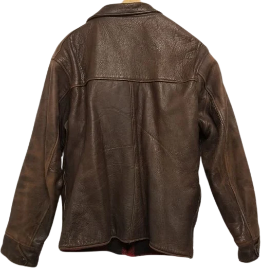 Vintage 70s Brown Deerskin Leather Plaid Lined Western Hunting Racer Jacket Sm by WB Place & Co - Image 2