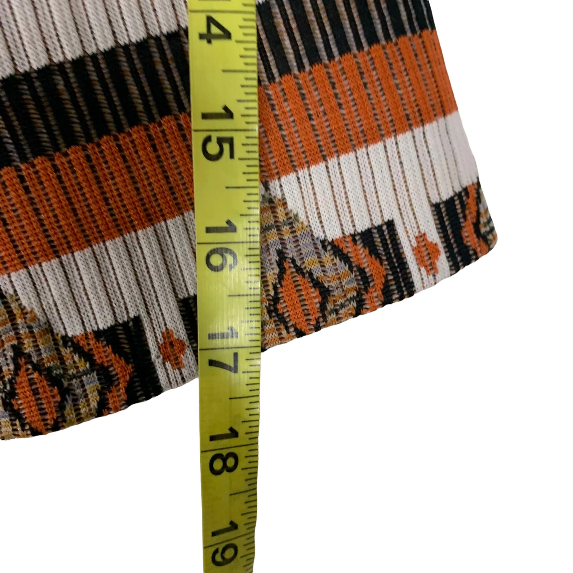 Vintage 70s Brown Orange Pattern Half Sleeve Dagger Collar Top by Johns Girl - Image 6