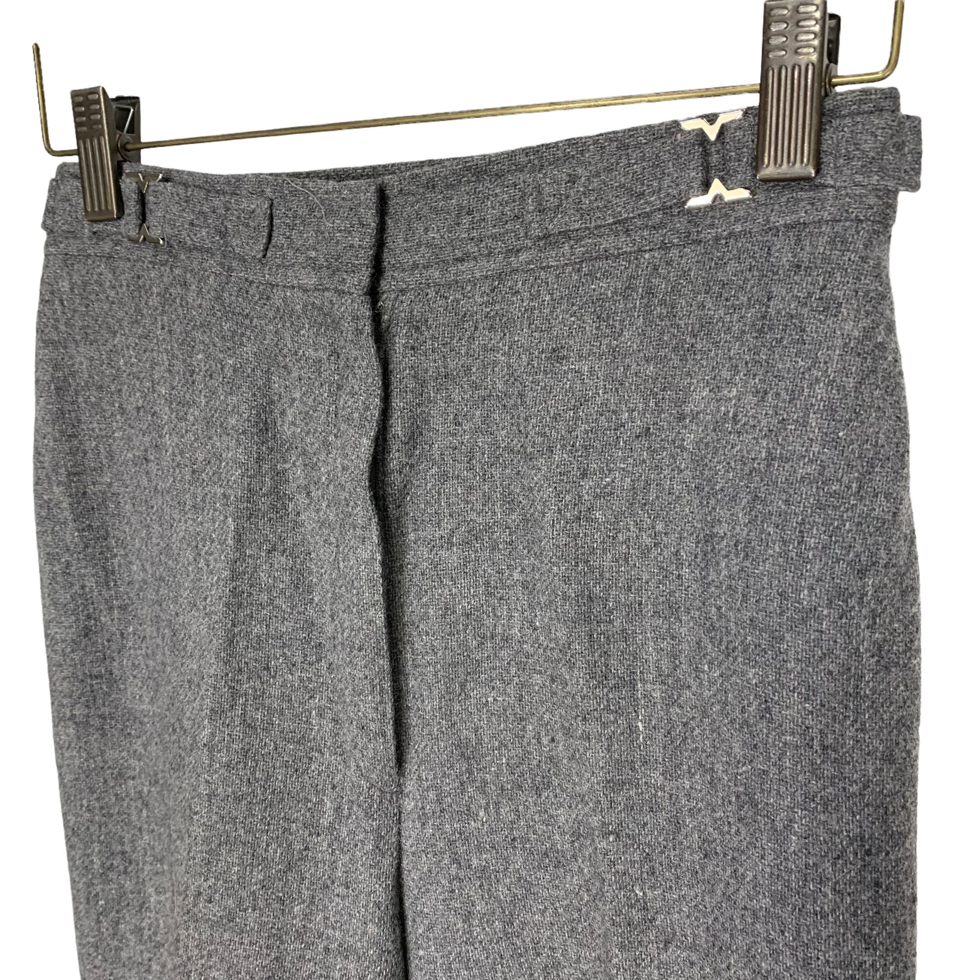 Vintage 70s College Town Gray High Rise Wide Leg Dress Pants - Image 2