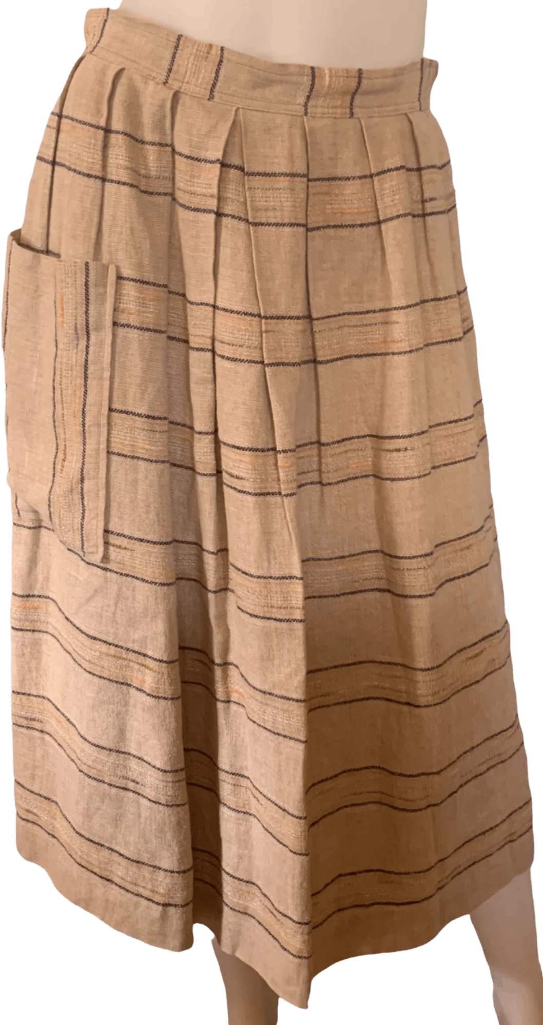 Vintage 70s Cottage Tailor Silk Blend Plaid Peasant Skirt 70s Textured Lined by Cottage Tailor