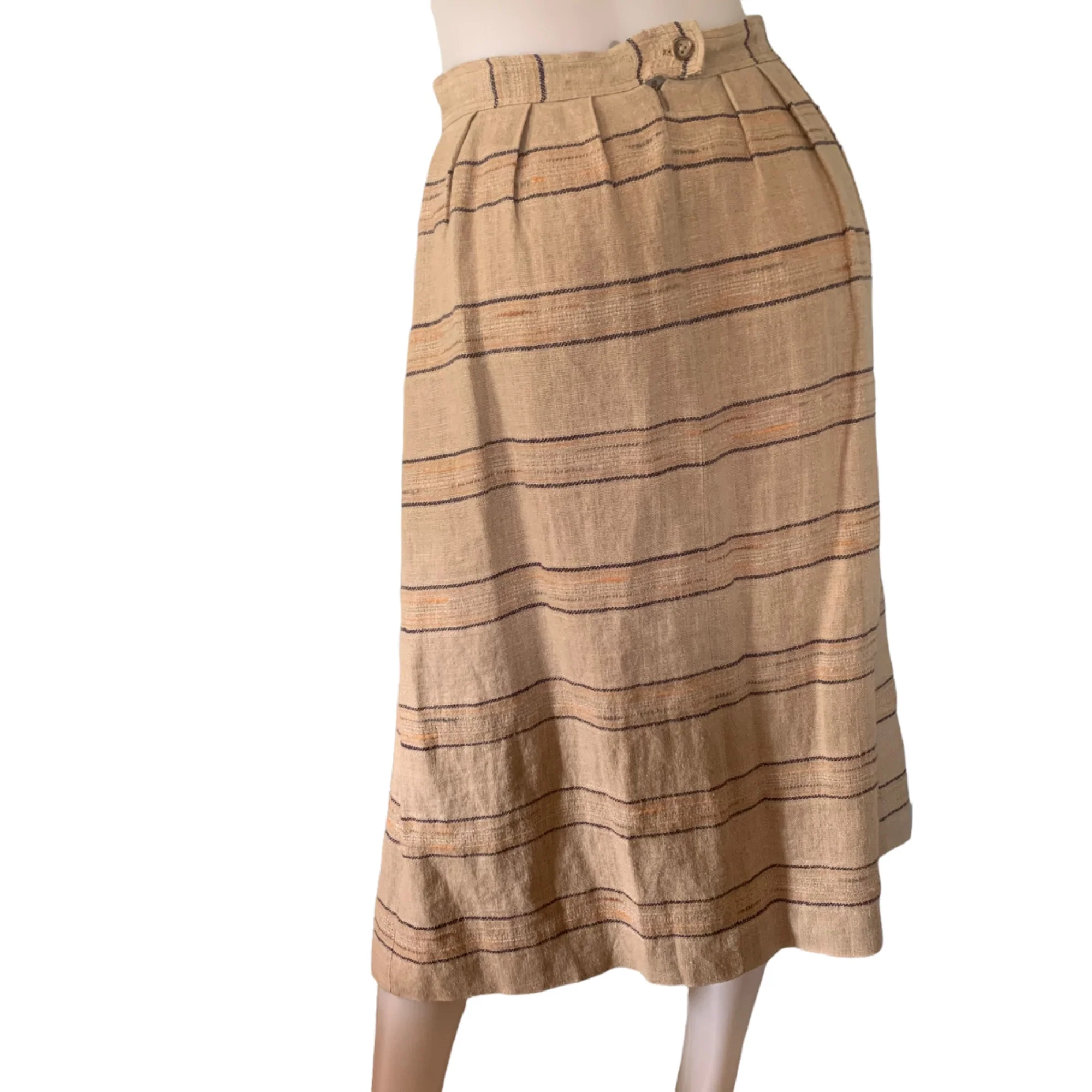 Vintage 70s Cottage Tailor Silk Blend Plaid Peasant Skirt 70s Textured Lined by Cottage Tailor - Image 2