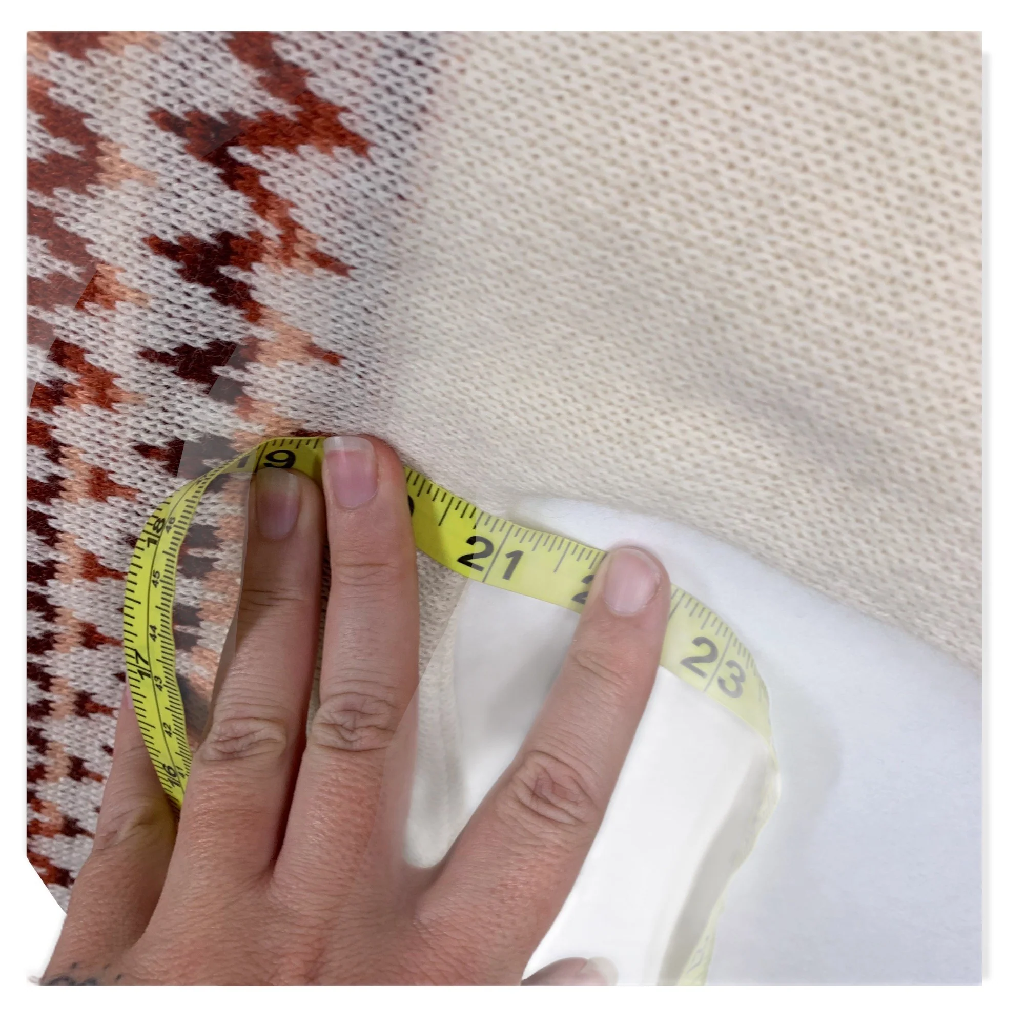 Vintage 70s Cream Pattern Sleeved Knit Poncho by Milrank - Image 9