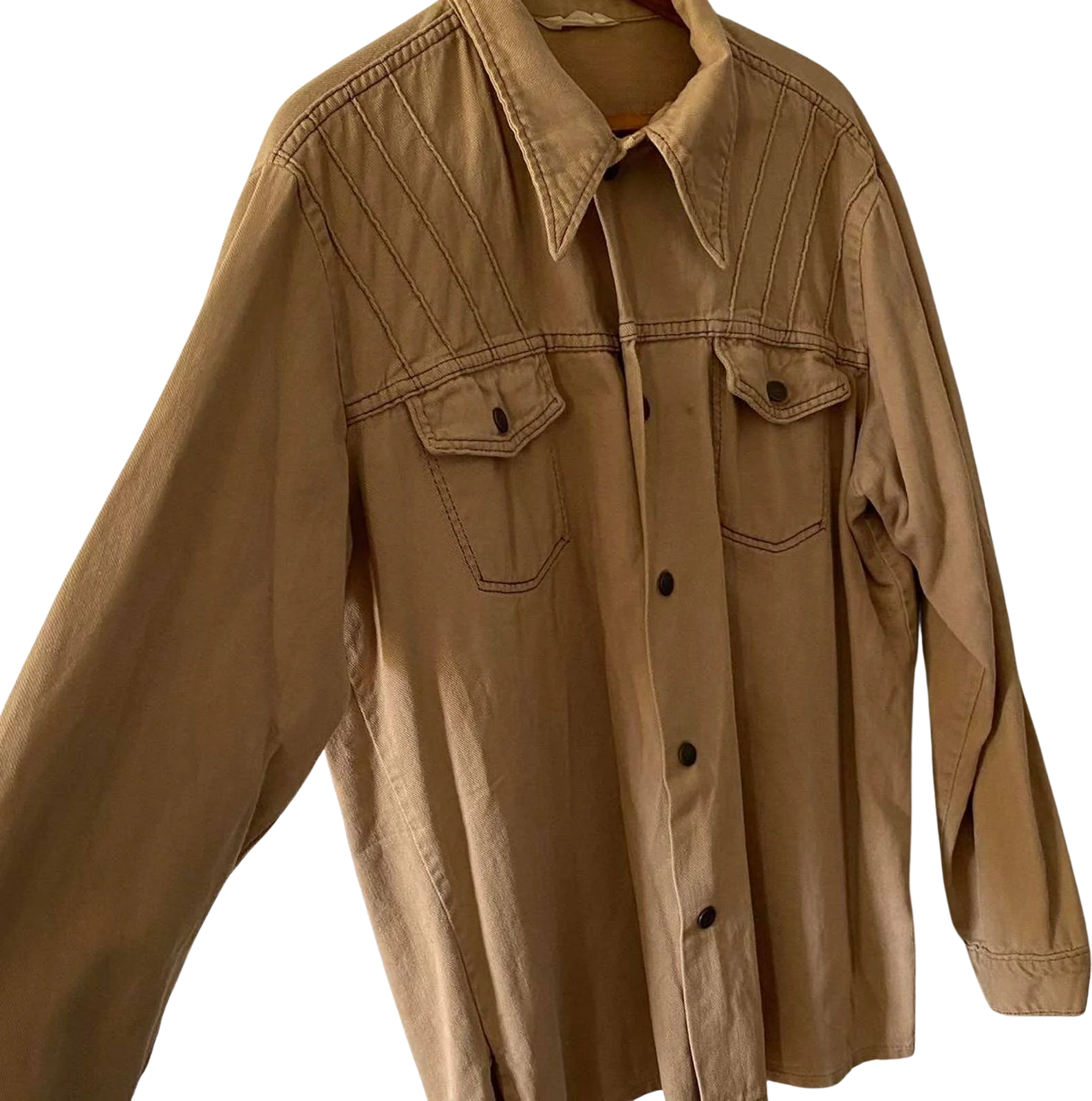 Vintage 70s Dagger Collar Chore Shirt Jacket / Coat by Montgomery Ward