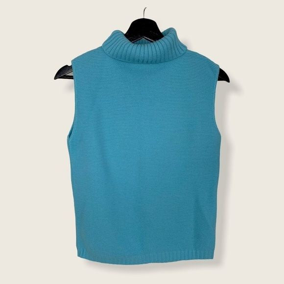 Vintage 70s El Mar of California Sleeveless Pattern Turtleneck Medium - Image 4