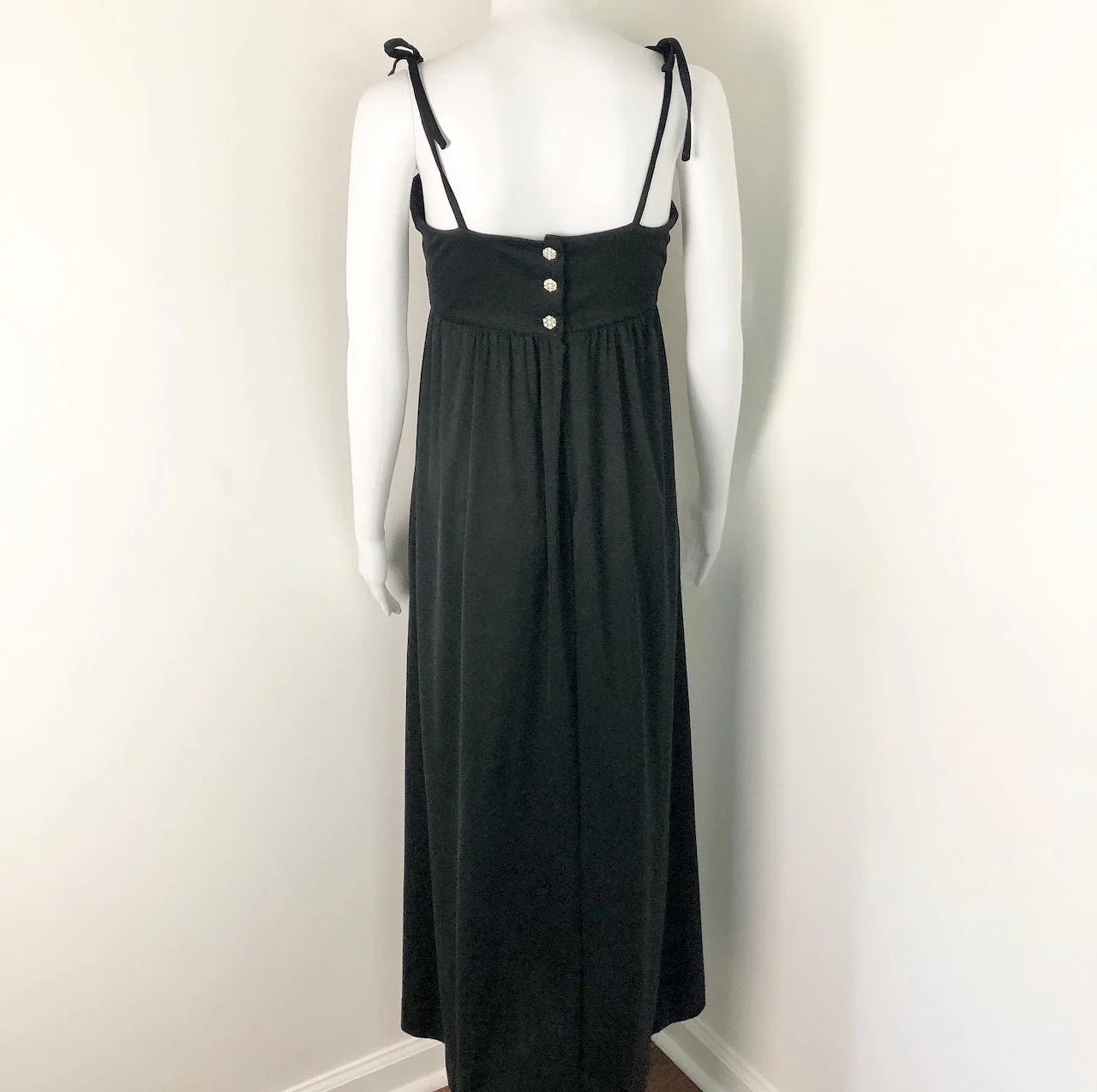 Vintage 70s Empire Waist Maxi Dress by Leslie J. - Image 5