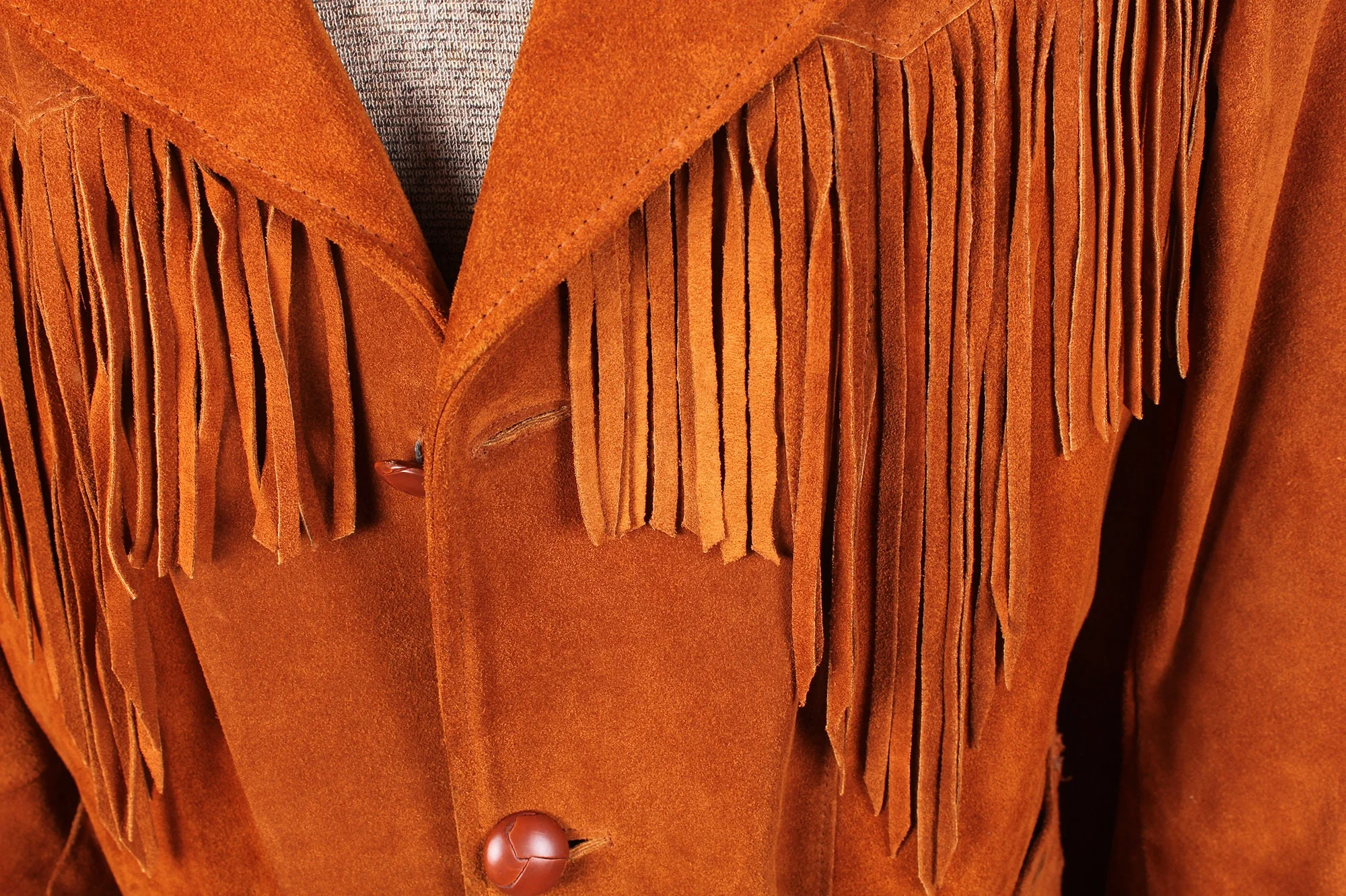 Vintage 70s Era Brown Suede Men's Western Cowboy Easy Rider Coat Costume Pioneer Wear Brand by Pioneer Wear - Image 5