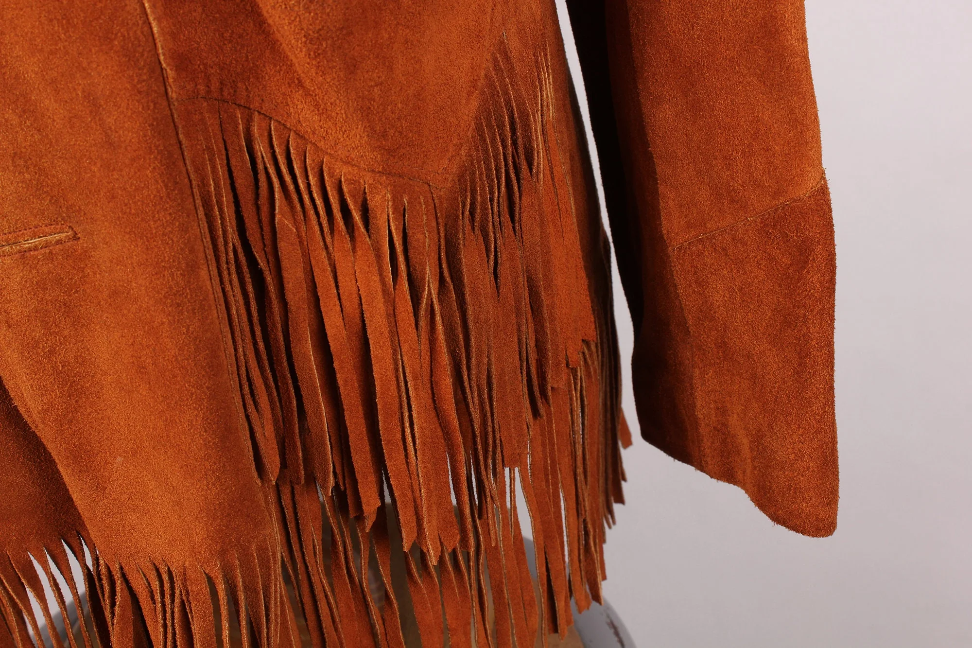 Vintage 70s Era Brown Suede Men's Western Cowboy Easy Rider Coat Costume Pioneer Wear Brand by Pioneer Wear - Image 8