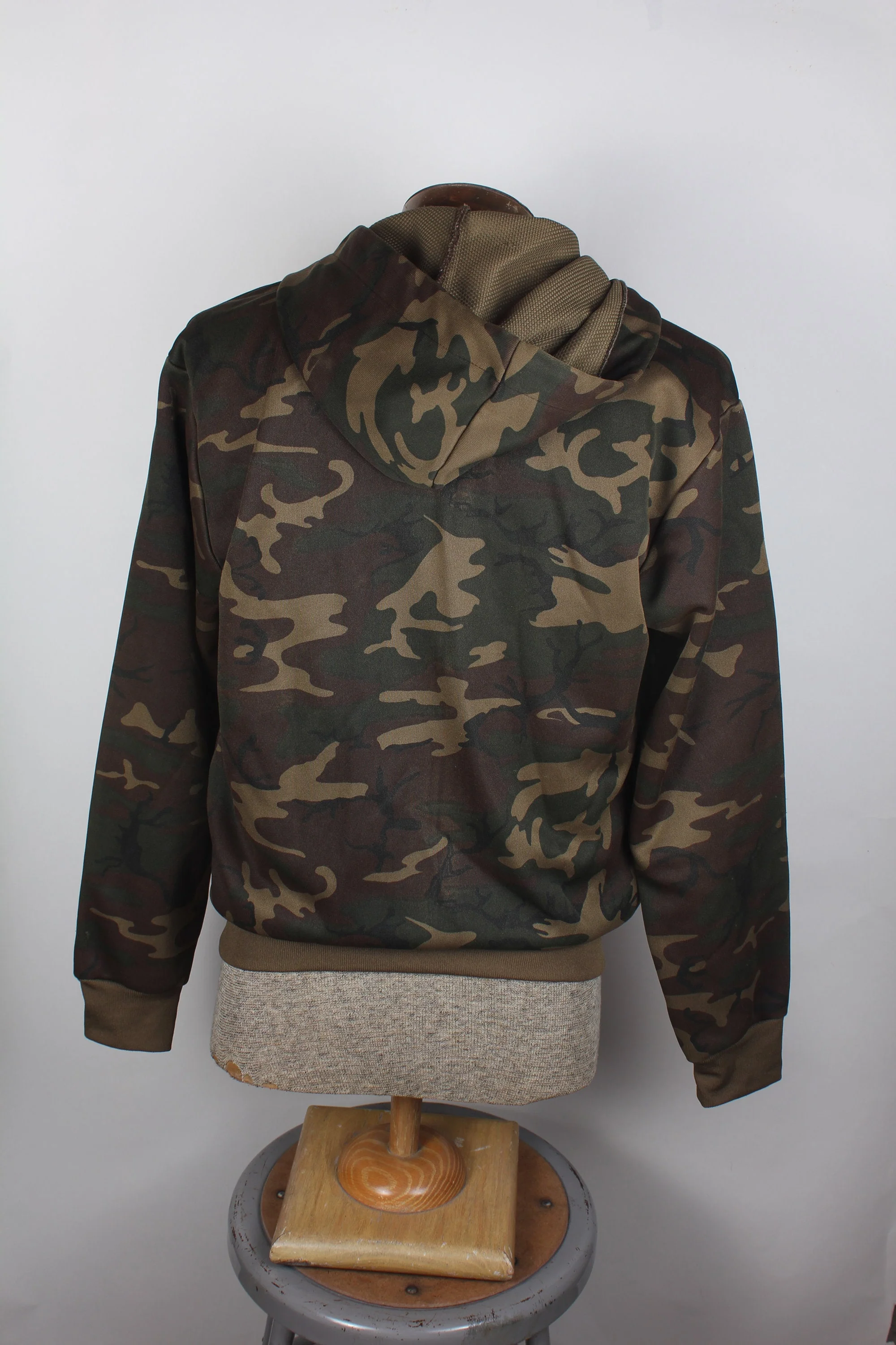 Vintage 70s Era Zip Up Camouflage Hoodie Size L - Image 5