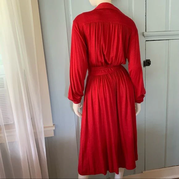 Vintage 70s Faux Wrap Knit Dress Ilgwu by  Leslie J - Image 2