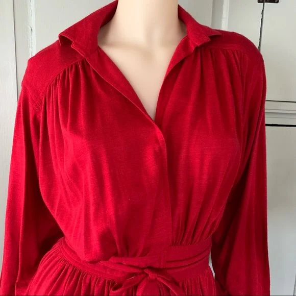 Vintage 70s Faux Wrap Knit Dress Ilgwu by  Leslie J - Image 3