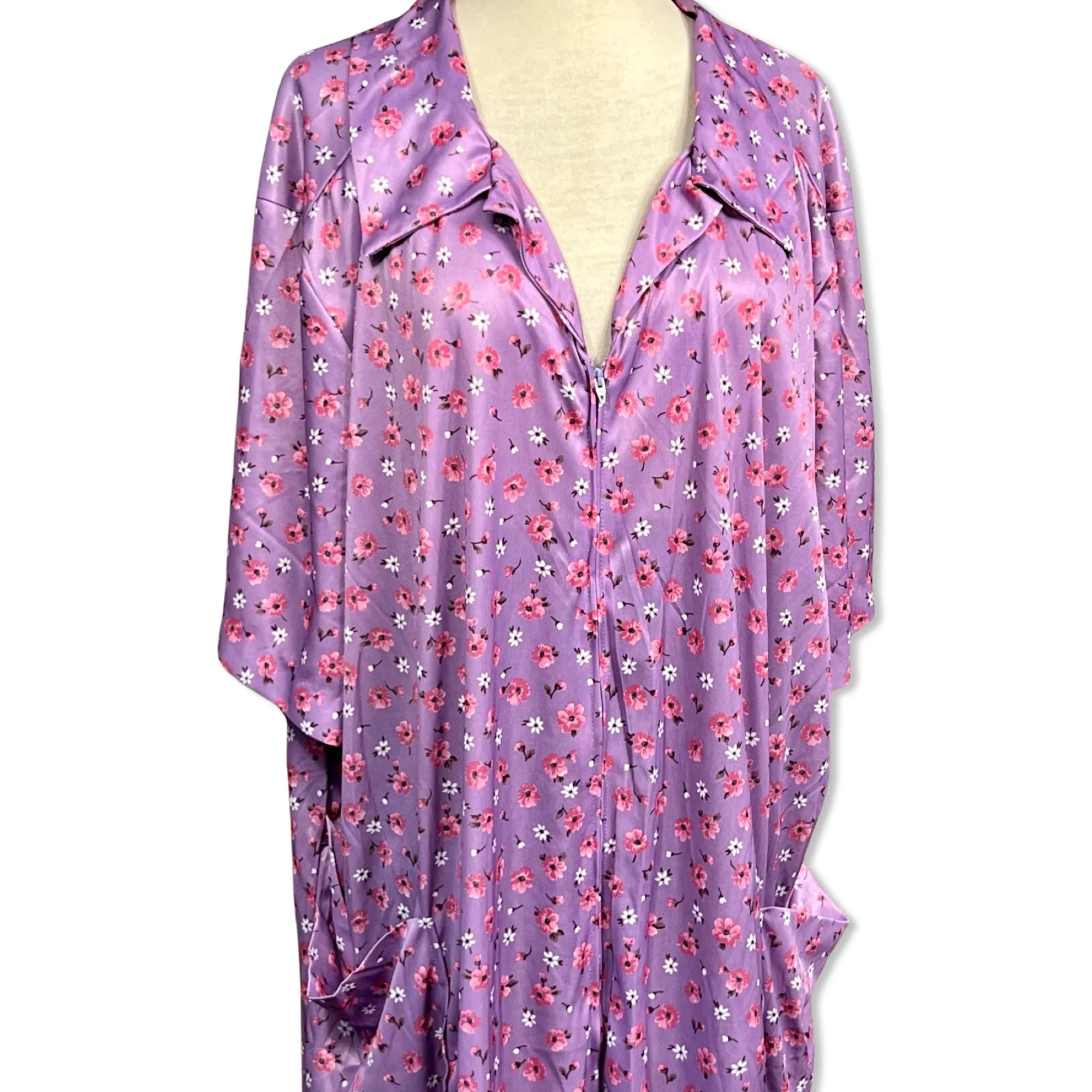 Vintage 70s Floral Print Lounger Dress by Ina Carol - Image 4