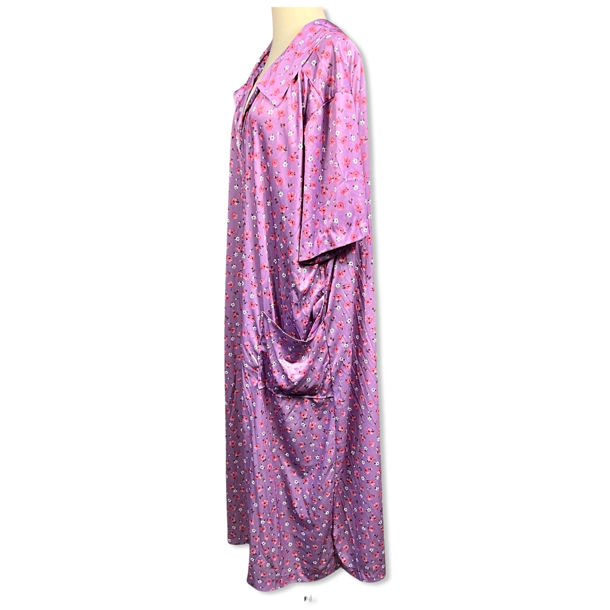 Vintage 70s Floral Print Lounger Dress by Ina Carol - Image 9