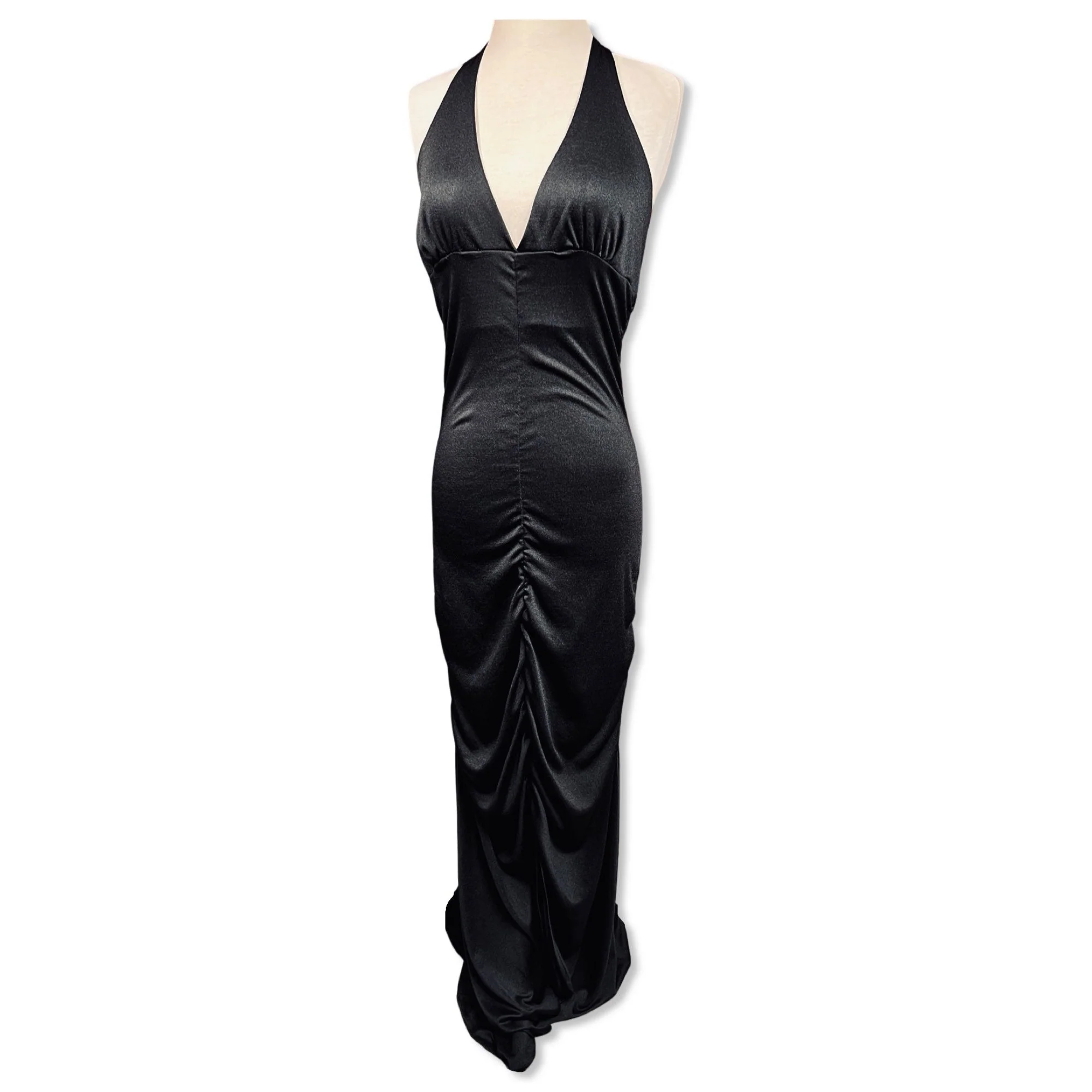 Vintage 70s Fredericks of Hollywood Sexy Black Halter Knit Dress by Fredericks Of Hollywood - Image 10