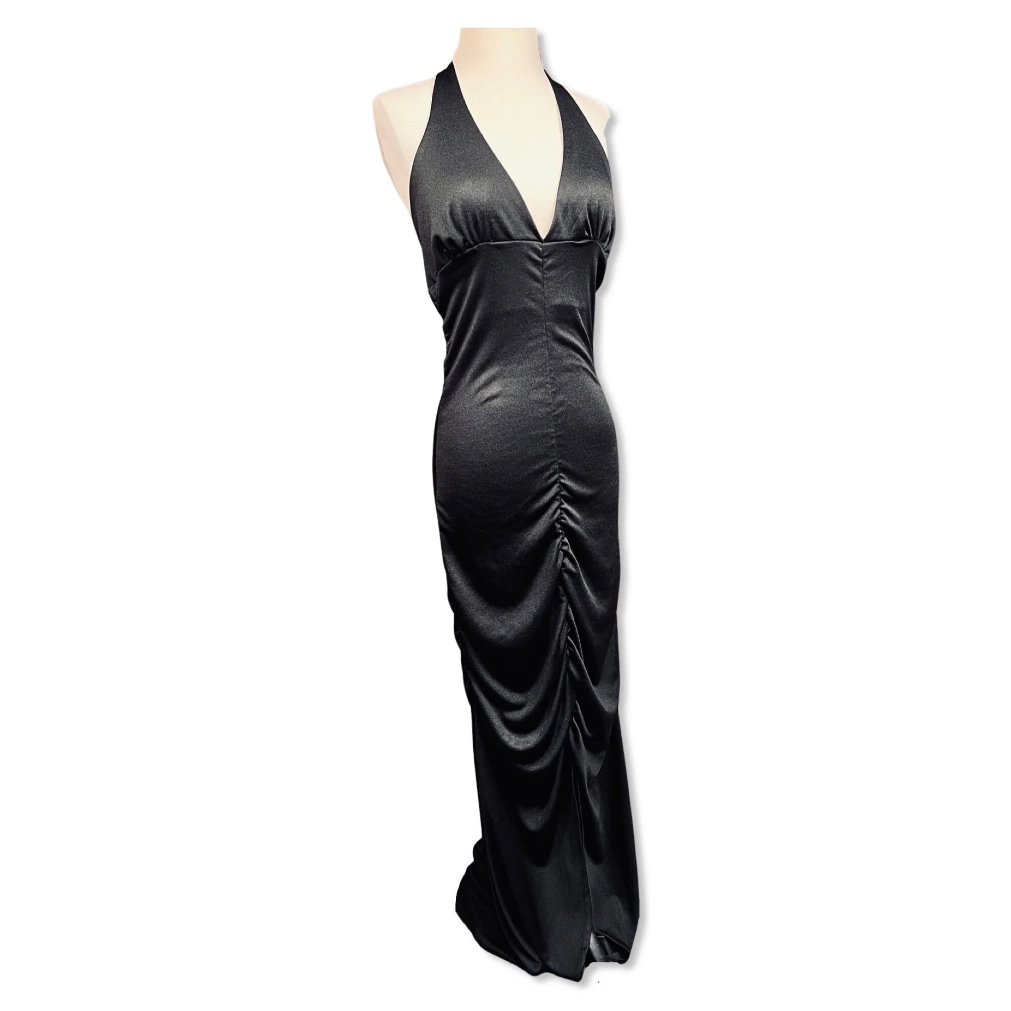 Vintage 70s Fredericks of Hollywood Sexy Black Halter Knit Dress by Fredericks Of Hollywood - Image 6