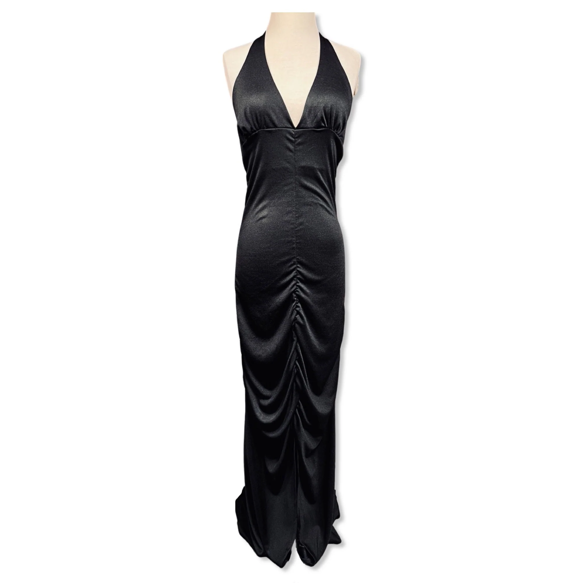 Vintage 70s Fredericks of Hollywood Sexy Black Halter Knit Dress by Fredericks Of Hollywood - Image 8