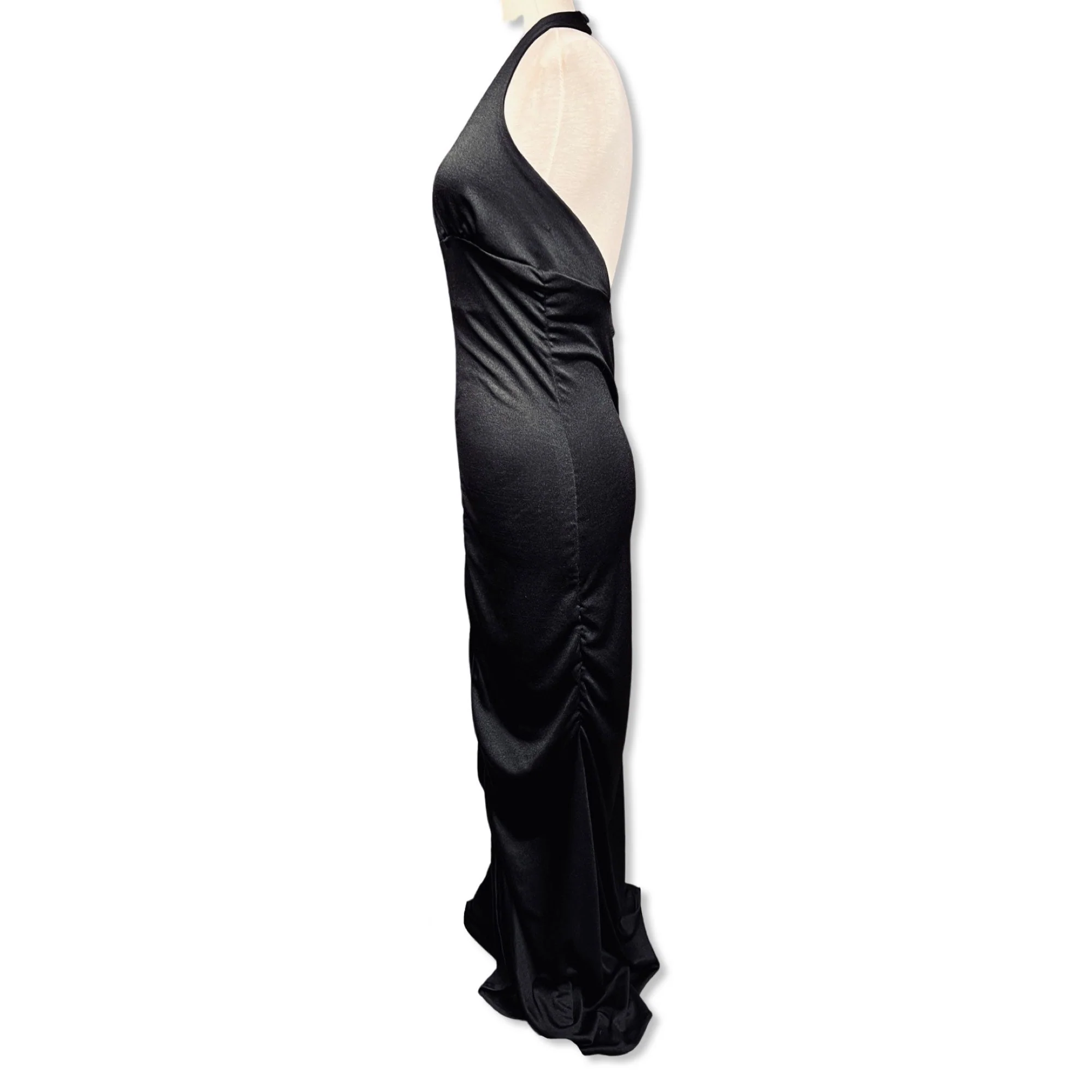 Vintage 70s Fredericks of Hollywood Sexy Black Halter Knit Dress by Fredericks Of Hollywood - Image 9