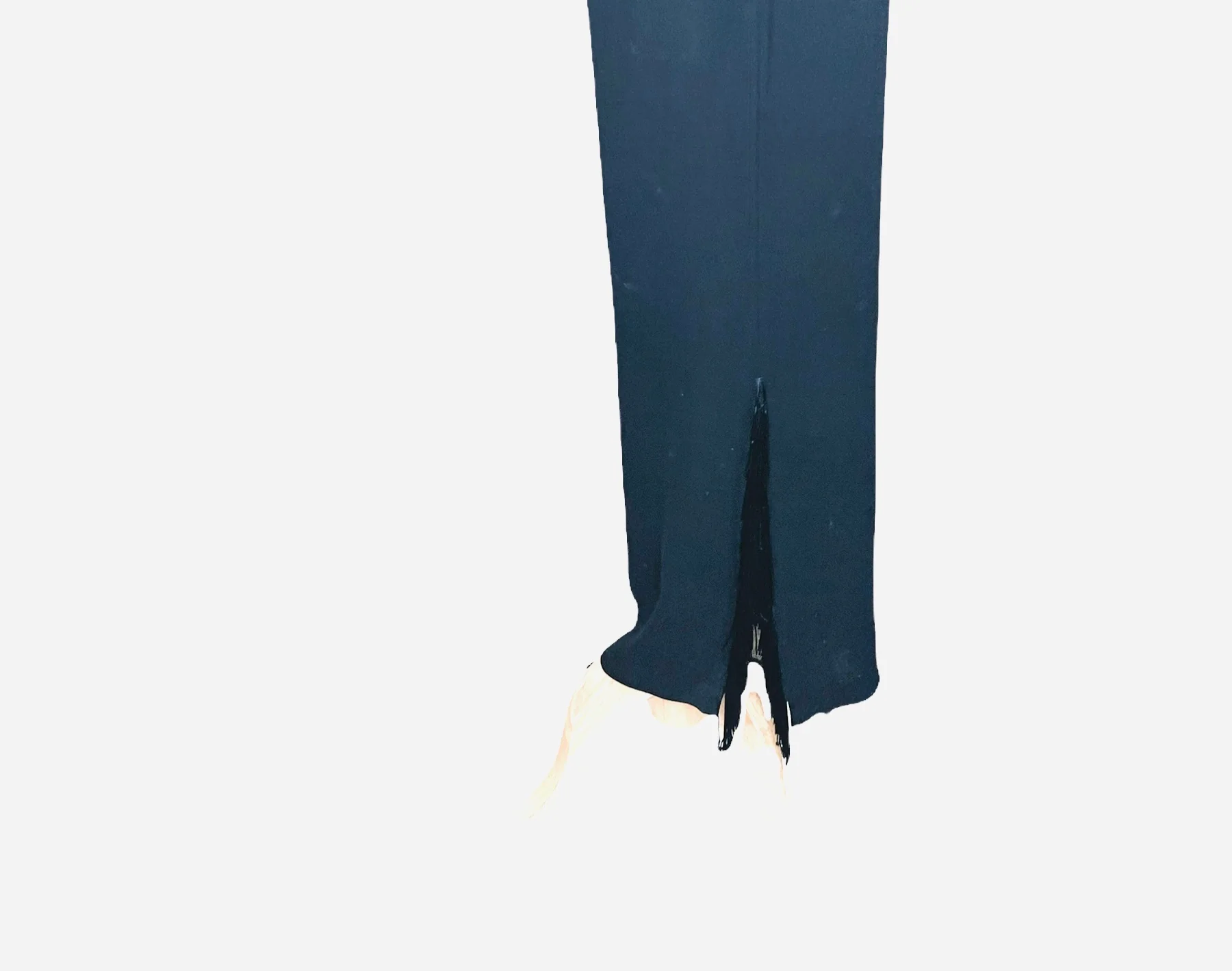 Vintage 70s Fringe Wide Leg Pants Black Rare by Cartise - Image 11