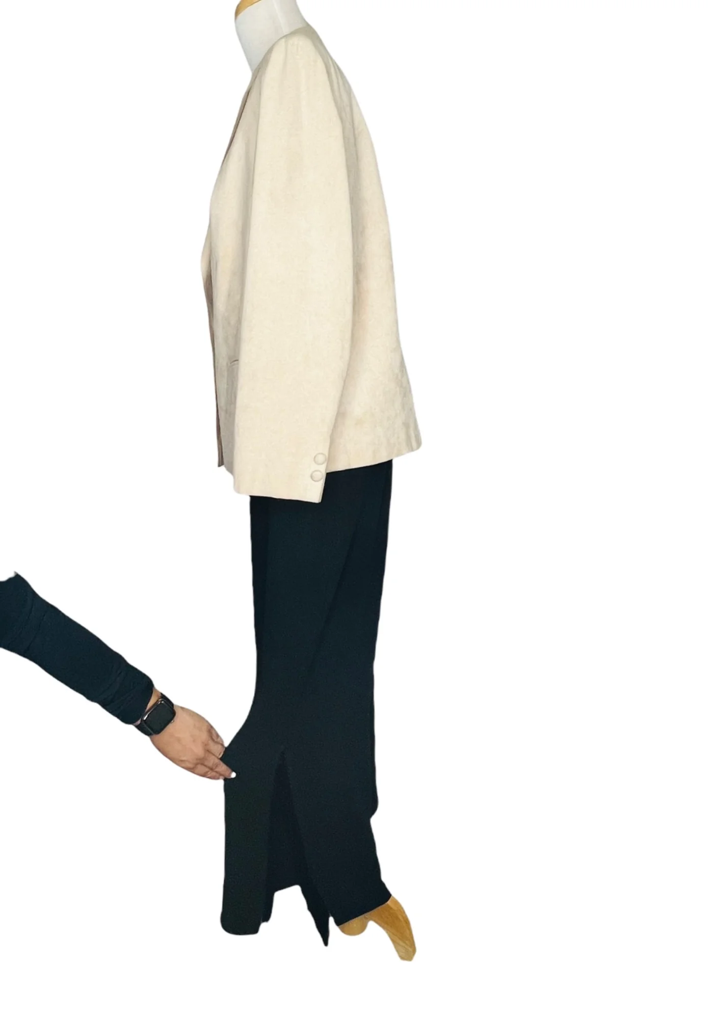 Vintage 70s Fringe Wide Leg Pants Black Rare by Cartise - Image 3