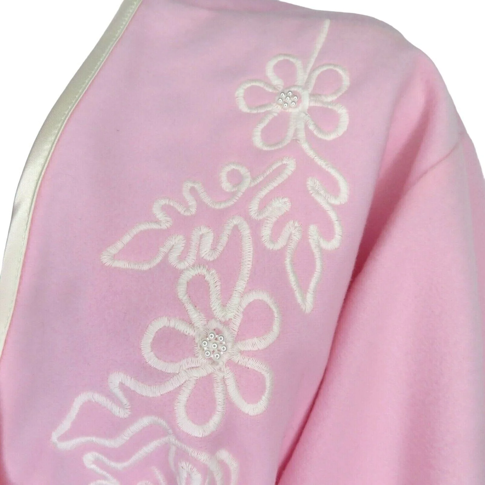 Vintage 70s Full Length Robe House Coat L Embroidery Belted Union Tag by Apostrophe - Image 10