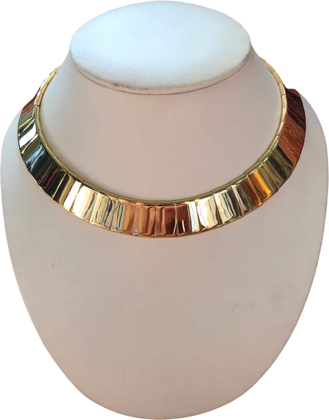 70s Vintage Gold Choker Necklace Signed Napier 17 Inch By Napier