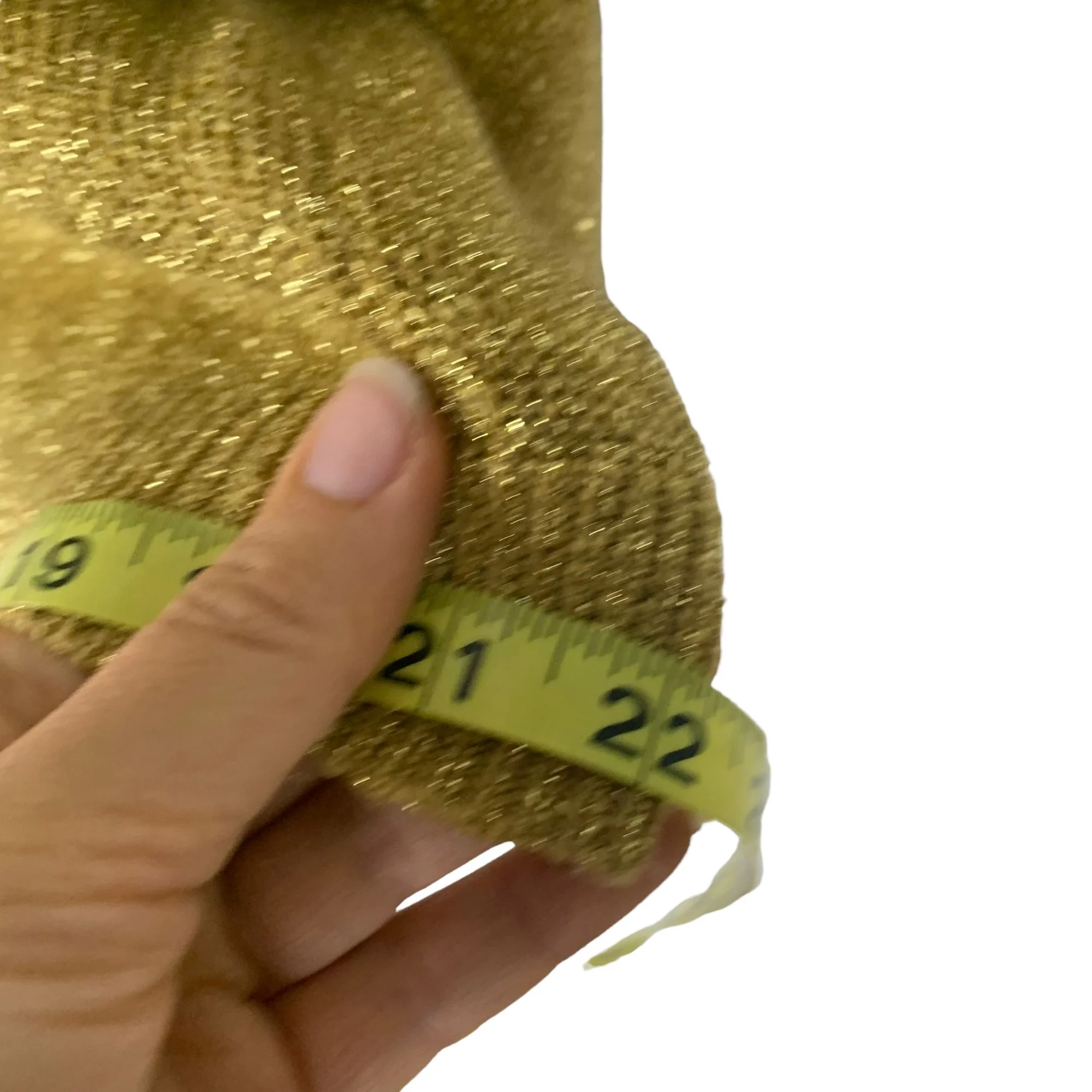 Vintage 70s Gold Metallic Long Sleeve Knit V-Neck Top - Image 3