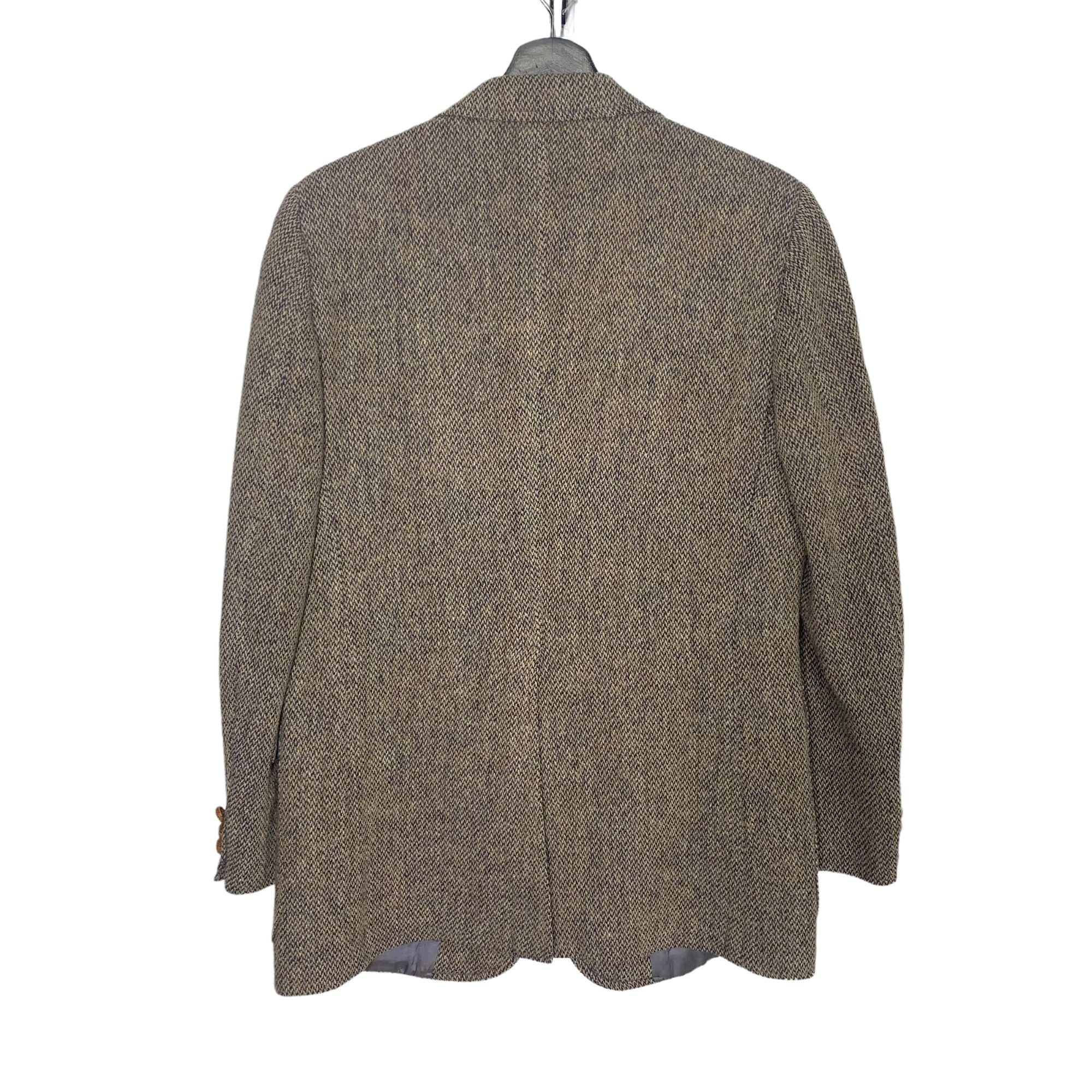 Vintage 70s Gray Brown Virgin Scottish Wool Harris Tweed Sport Coat 42r by Saks Fifth Ave - Image 2