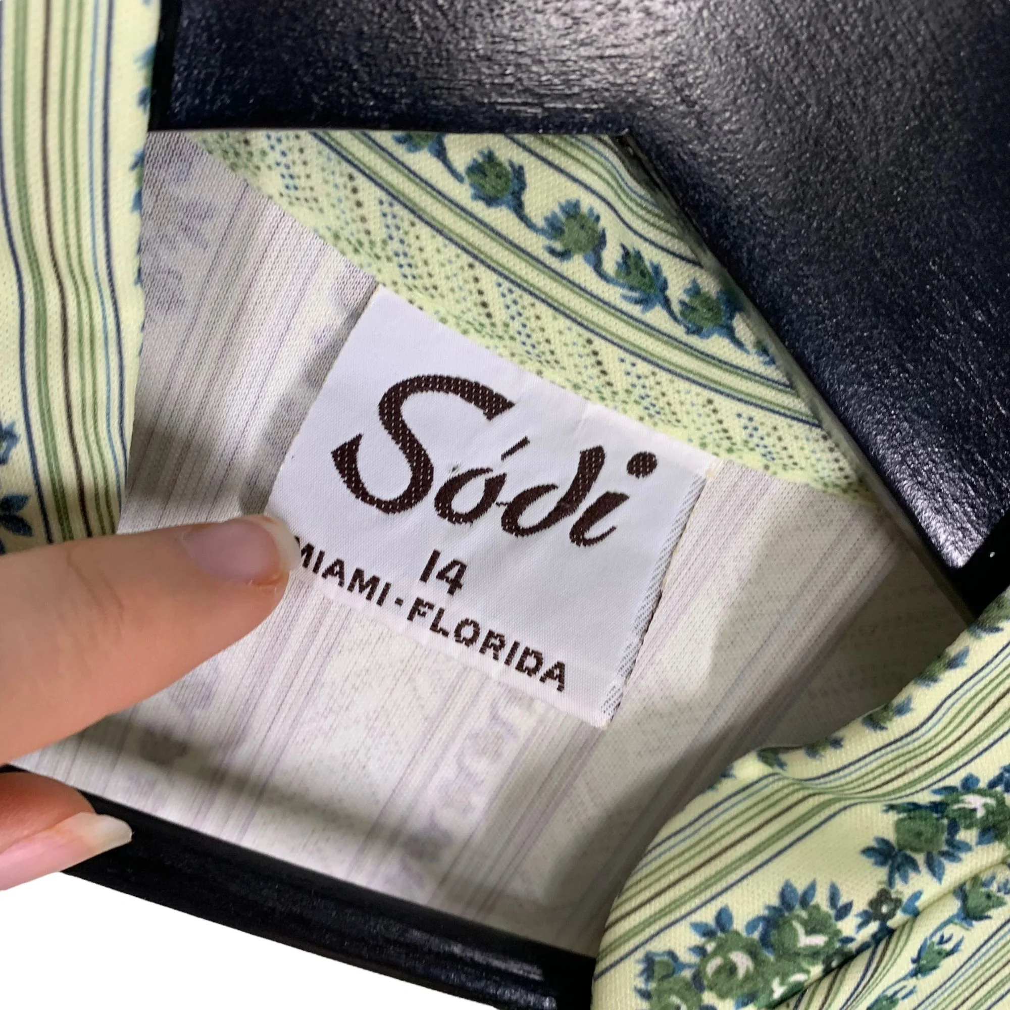 Vintage 70s Green Flora Stripe Button Up Half Sleeve Top by Sodi - Image 3
