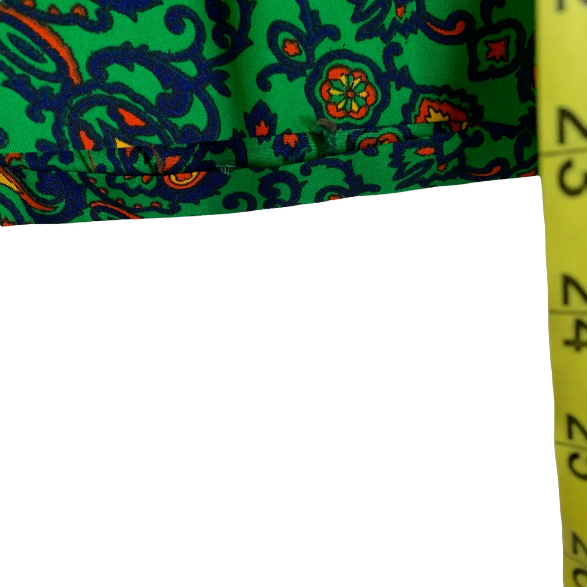 Vintage 70s Green Paisley Ornate Long Sleeve Button Up Top by Montgomery Ward - Image 7