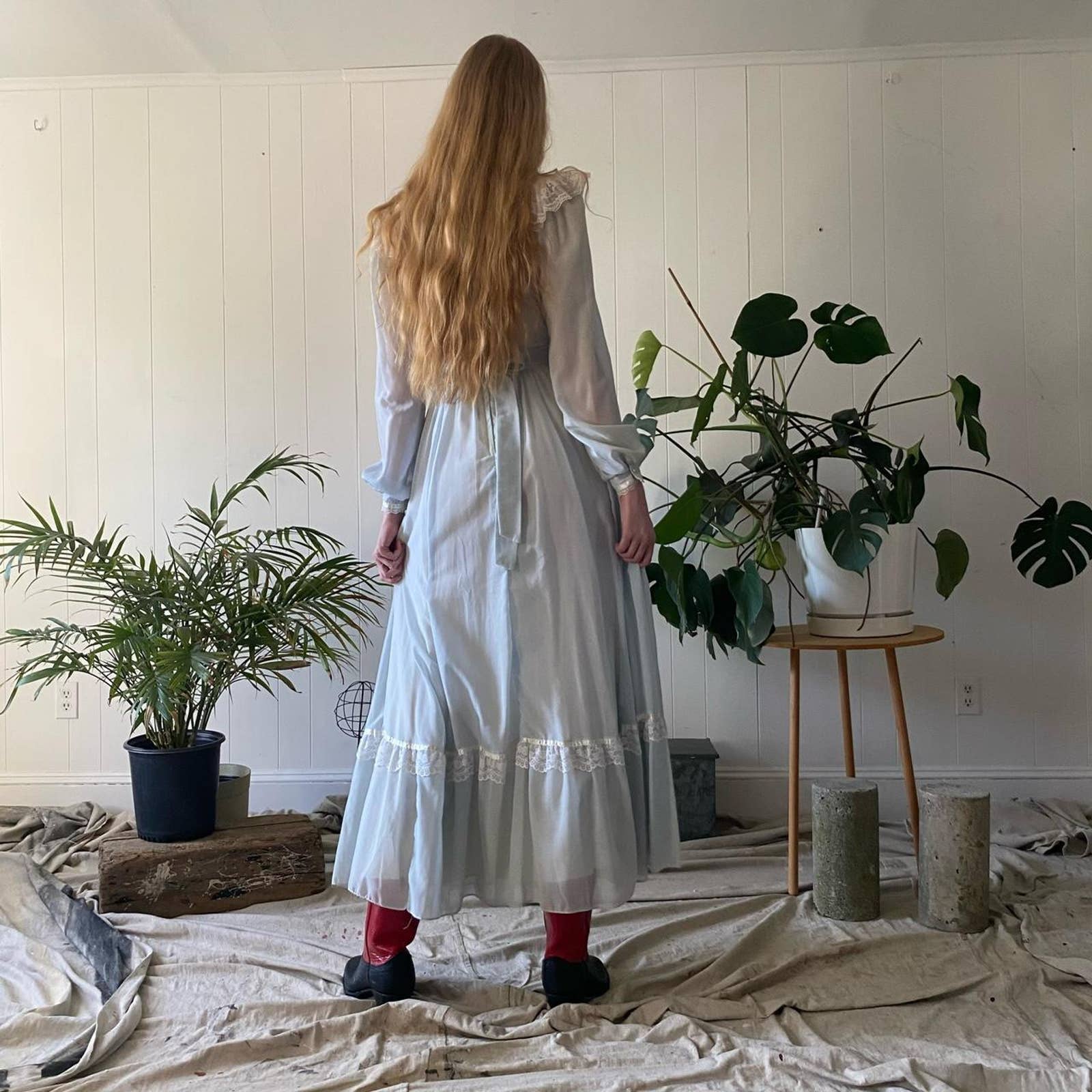 Vintage 70s Gunne Sax Prairie Dress In a Beautiful Powder Blue by Gunne Sax - Image 3