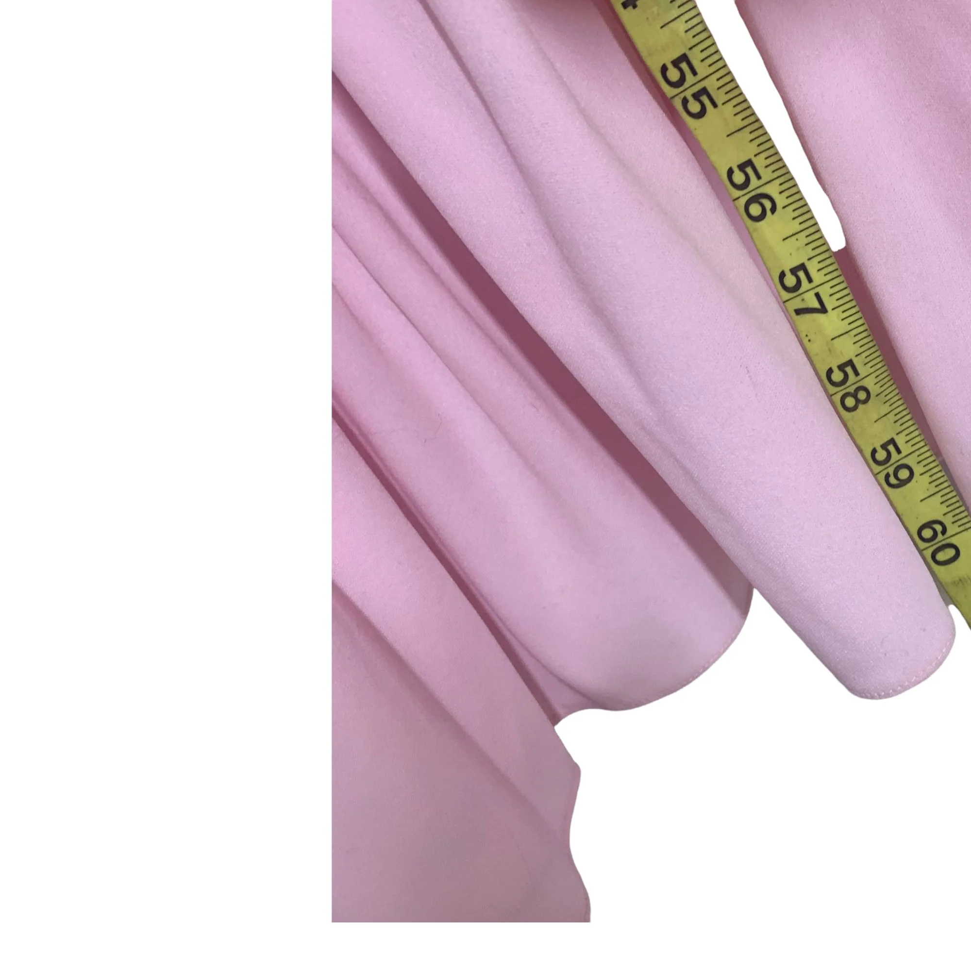 Vintage 70s Handmade Pink Long Sleeve Full Length Wide Neck Dress Medium - Image 4
