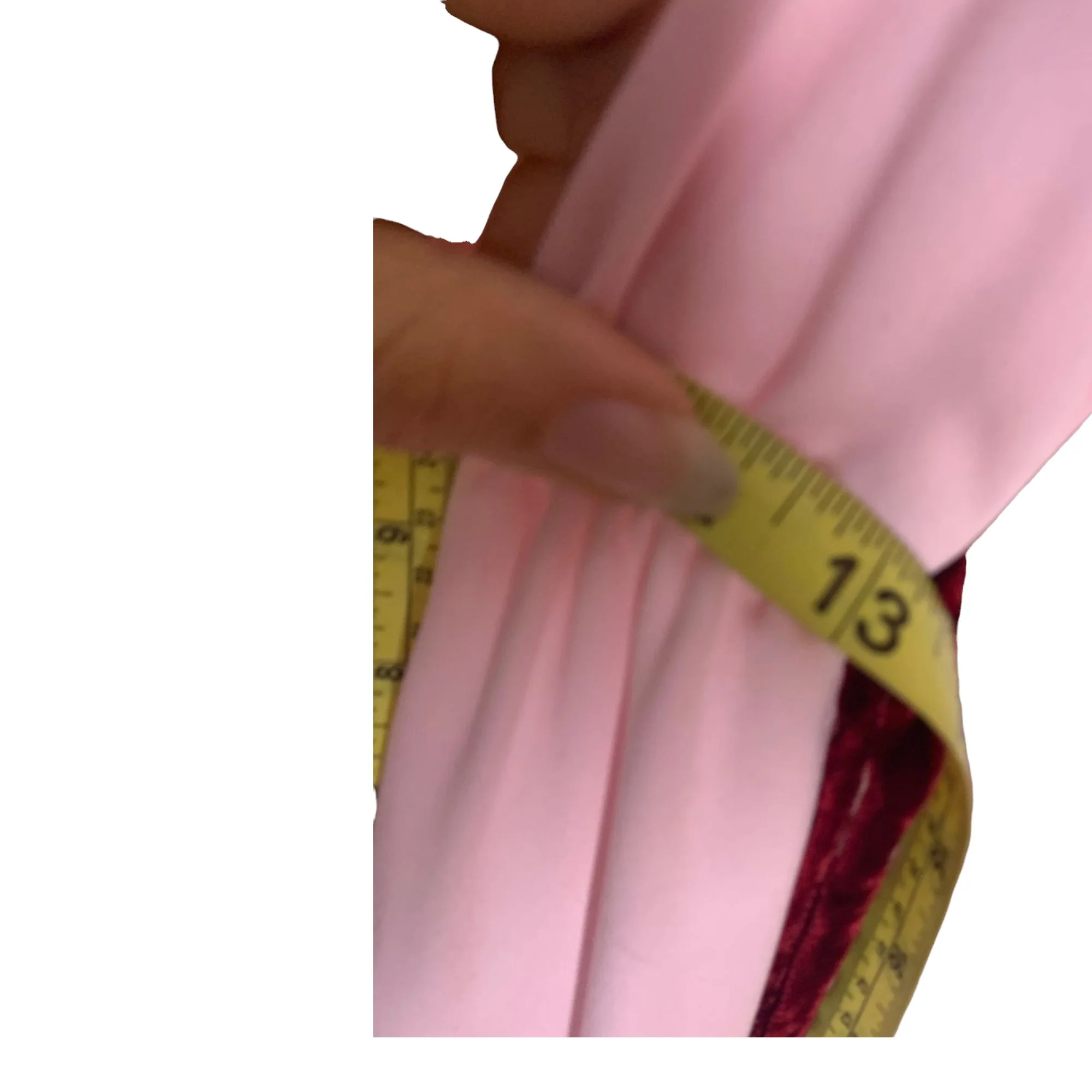 Vintage 70s Handmade Pink Long Sleeve Full Length Wide Neck Dress Medium - Image 7