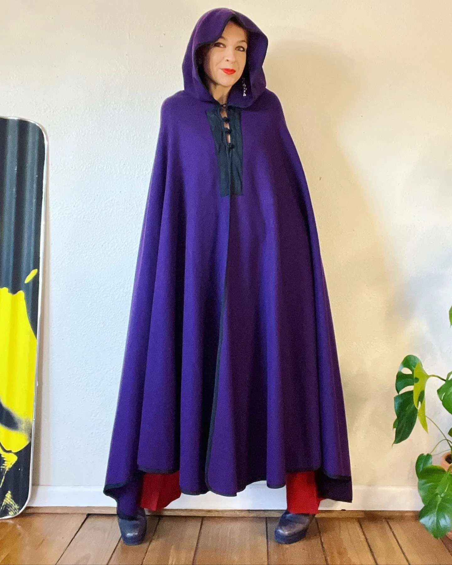Vintage 70s Indigo Purple Wool Cape Cloak - Image 9
