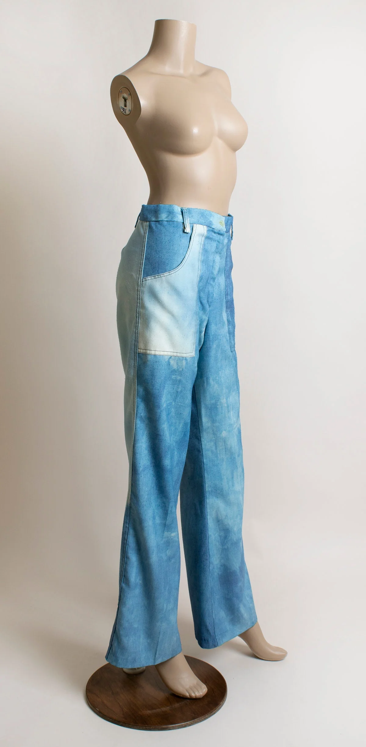 Vintage 70s Jacket and Flare Pants Set Blue Sky Cloud Dye Psychedelic Print - Image 8