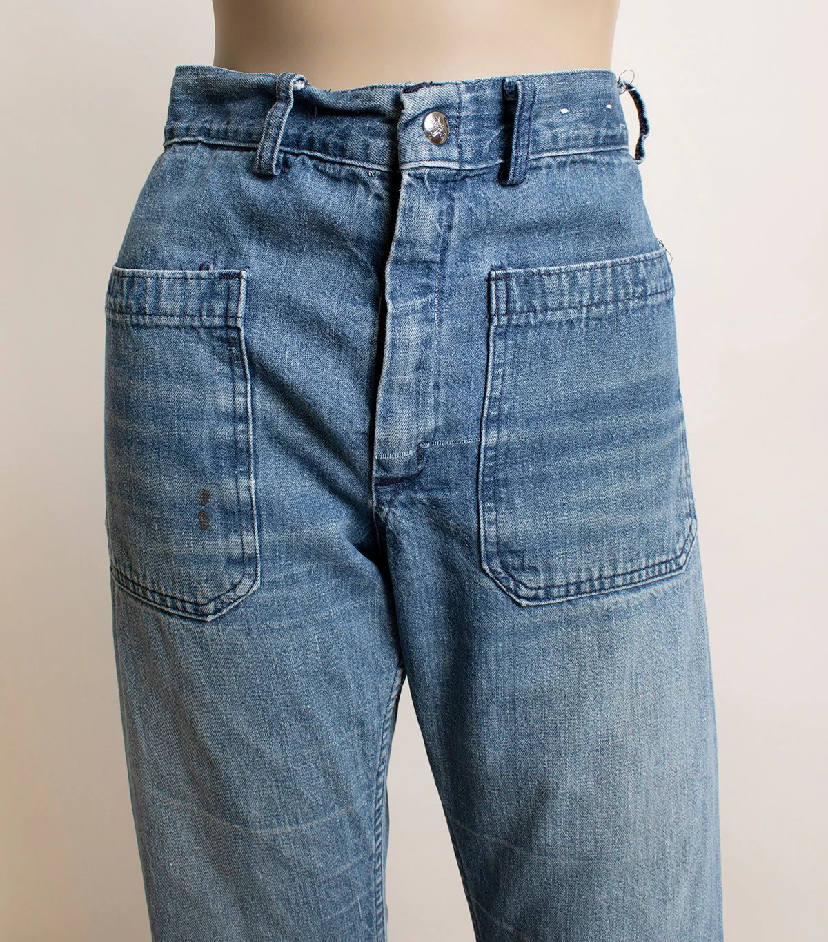 Vintage 70s Jeans 70s Denim Seafarer High Waist Wide Flare Leg Bell Bottoms Big Pockets 32 Waist 30 Length by Erwin - Image 5