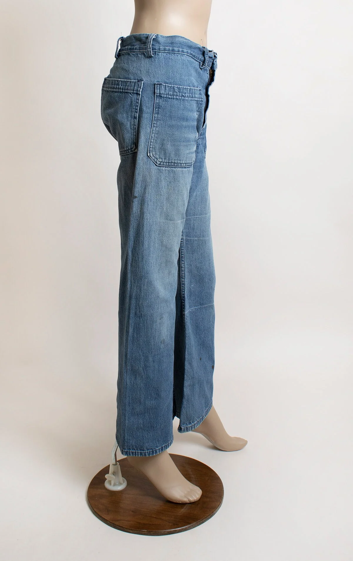 Vintage 70s Jeans 70s Denim Seafarer High Waist Wide Flare Leg Bell Bottoms Big Pockets 32 Waist 30 Length by Erwin - Image 6