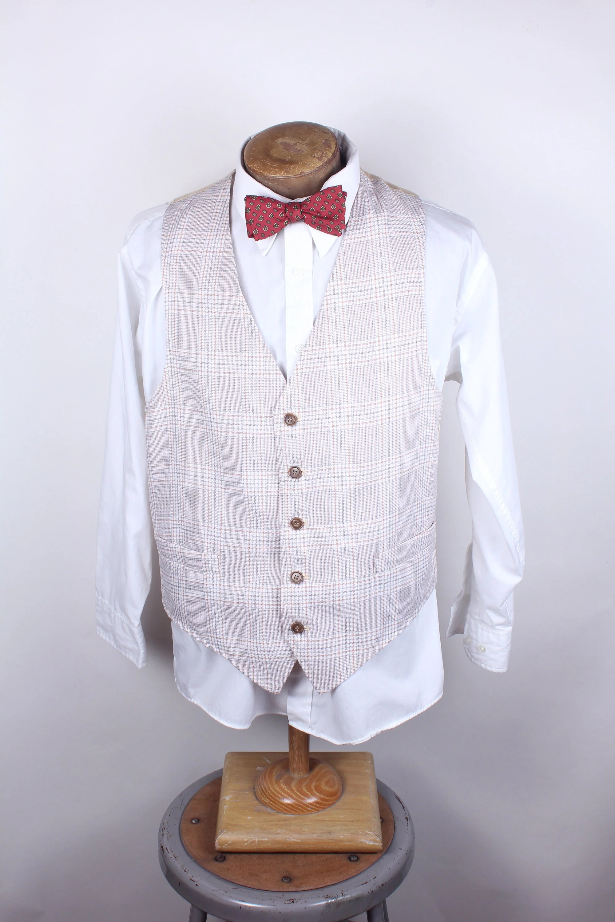 Vintage 70s Men's Brown Plaid Polyester Three Piece Suit - Image 2