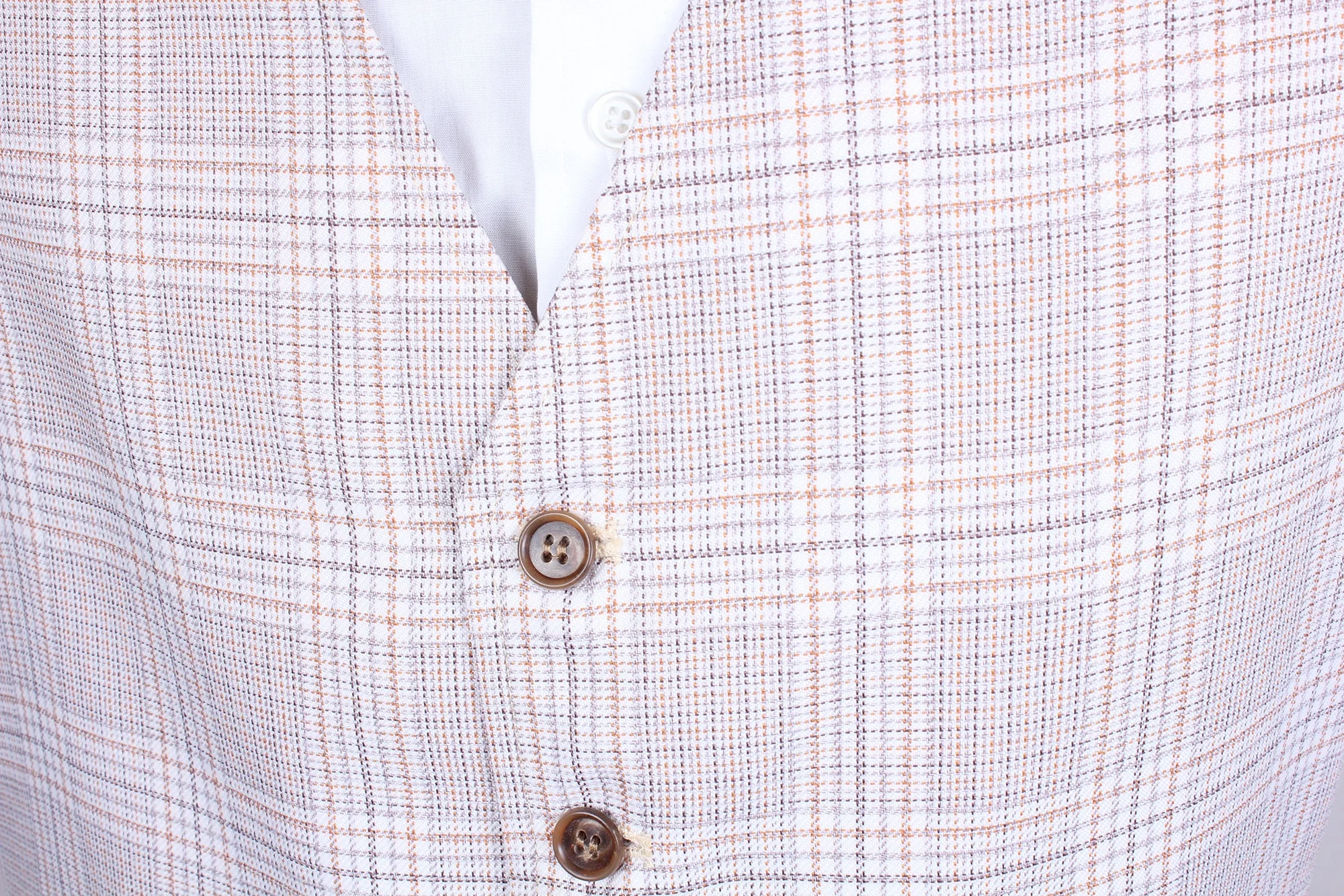 Vintage 70s Men's Brown Plaid Polyester Three Piece Suit - Image 3