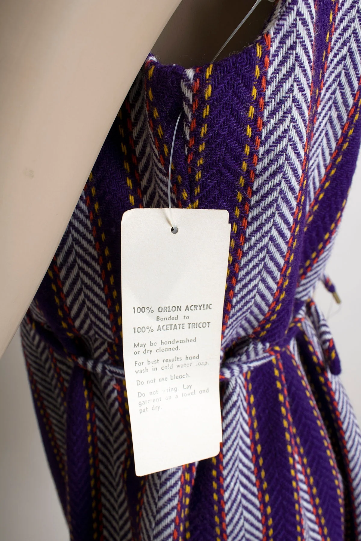 70s Deadstock Sleeveless Autumn Striped Knit Mini Dress by E.D - Image 10