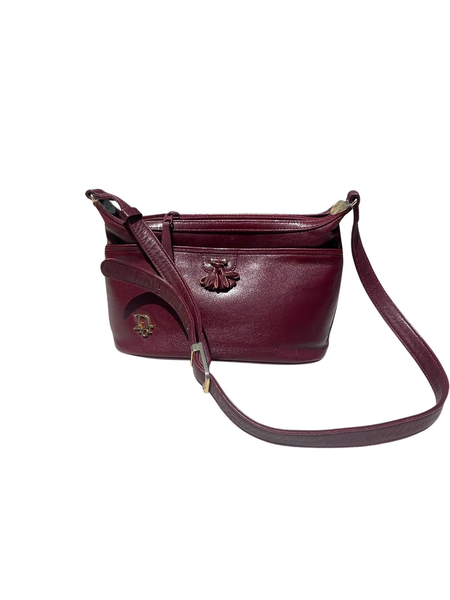 Vintage 70s Novelty Bag Shoulder Bag Burgundy Fun Old Granny Chic Bag by Dior - Image 2
