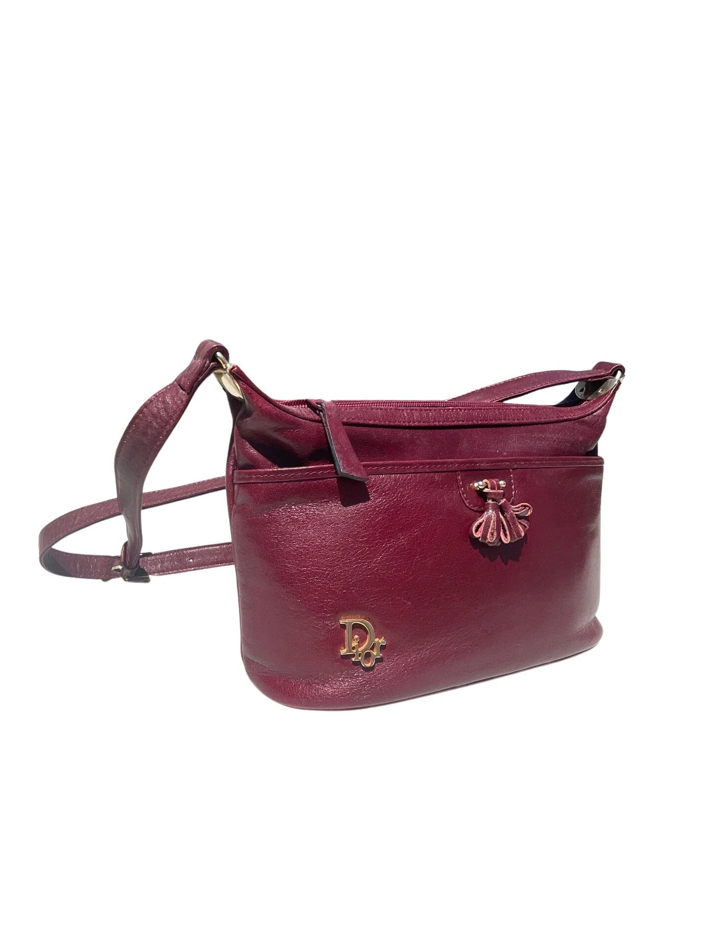 Vintage 70s Novelty Bag Shoulder Bag Burgundy Fun Old Granny Chic Bag by Dior - Image 4