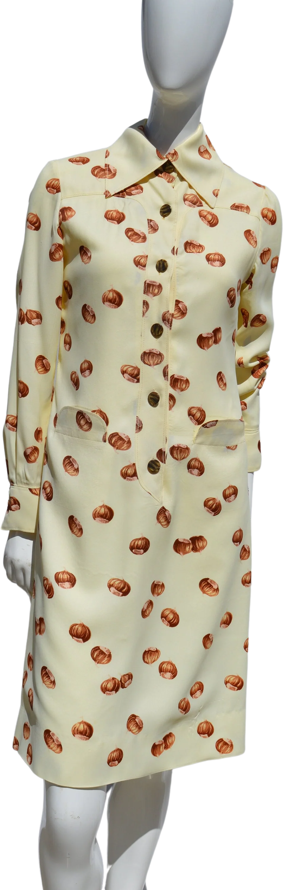 Vintage 70s Novelty Pint Cocktail Dress Size M Shirtdress One of The Kind Print Mid Century Americana by Chestnuts