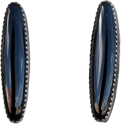 70s Vintage Onyx Earrings Sterling Artisan Pierced By Native