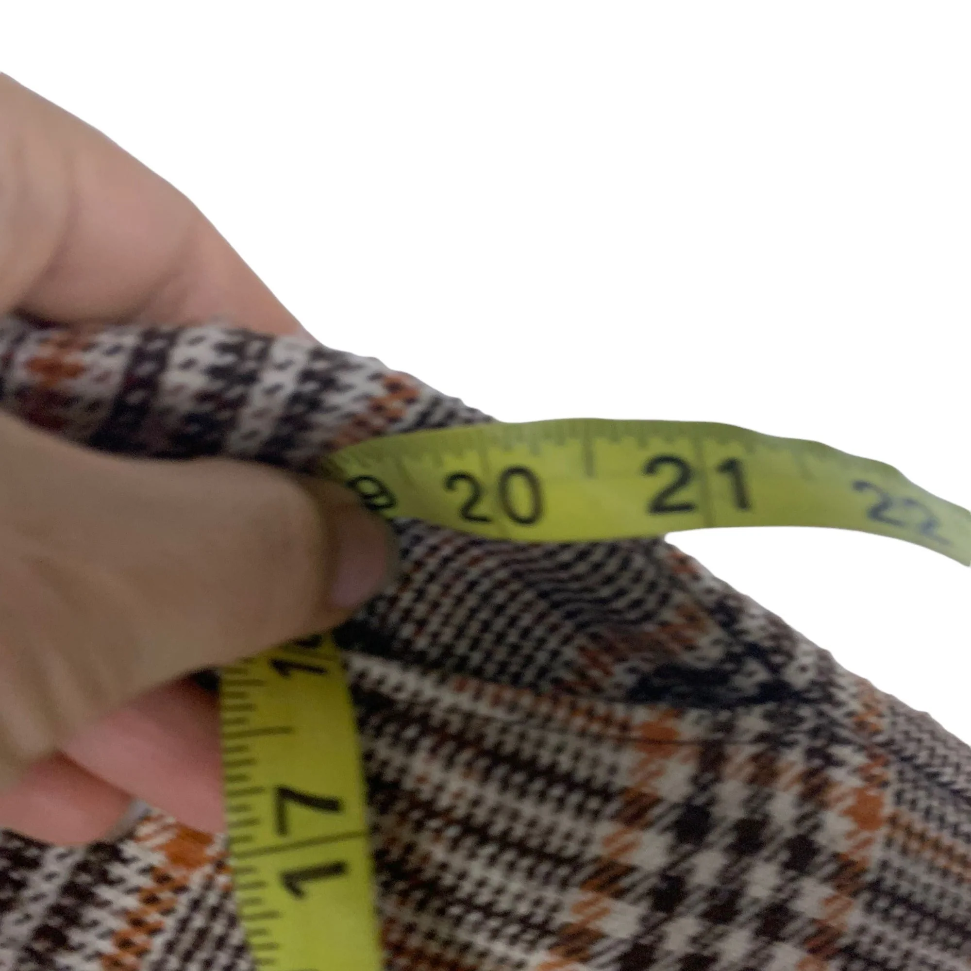 Vintage 70s Orange Brown Plaid Cropped Leg Pants - Image 5