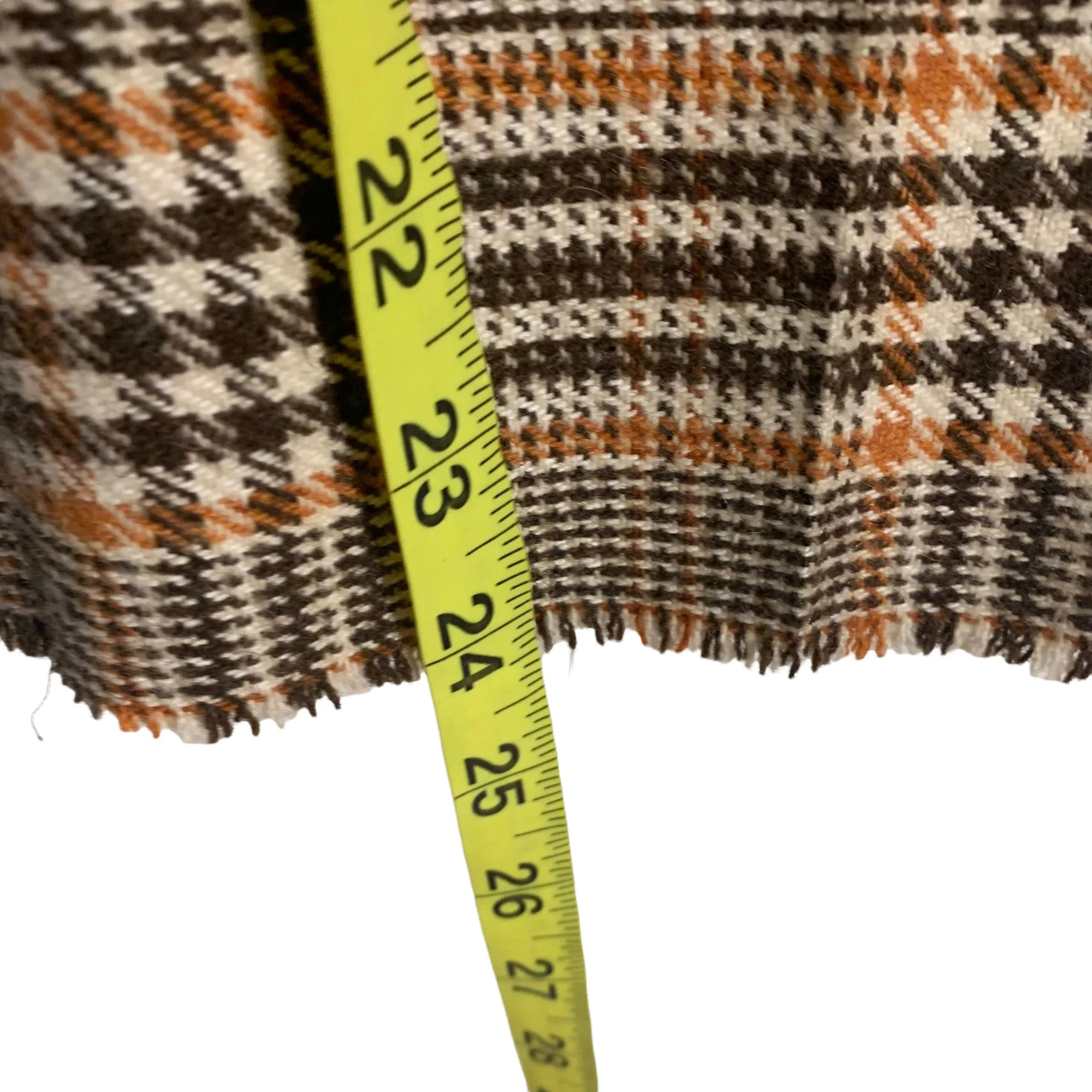 Vintage 70s Orange Brown Plaid Cropped Leg Pants - Image 8